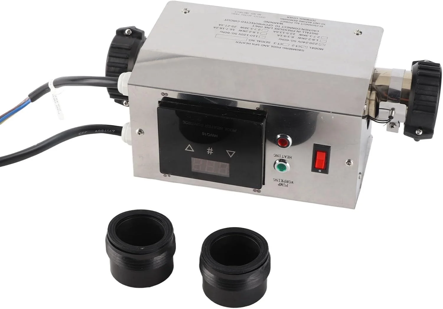 ترموستات دیجیتال 2 کیلوواتی استخر Jectse برای استخر شنا و اسپا، فولاد ضد زنگ، محدوده دمای آب 22-55 درجه سانتیگراد (مدل آمریکایی) ترموستات دیجیتال 2 کیلوواتی استخر Jectse برای استخر شنا و اسپا، فولاد ضد زنگ، محدوده دمای آب 22-55 درجه سانتیگراد (مدل آمریکایی)