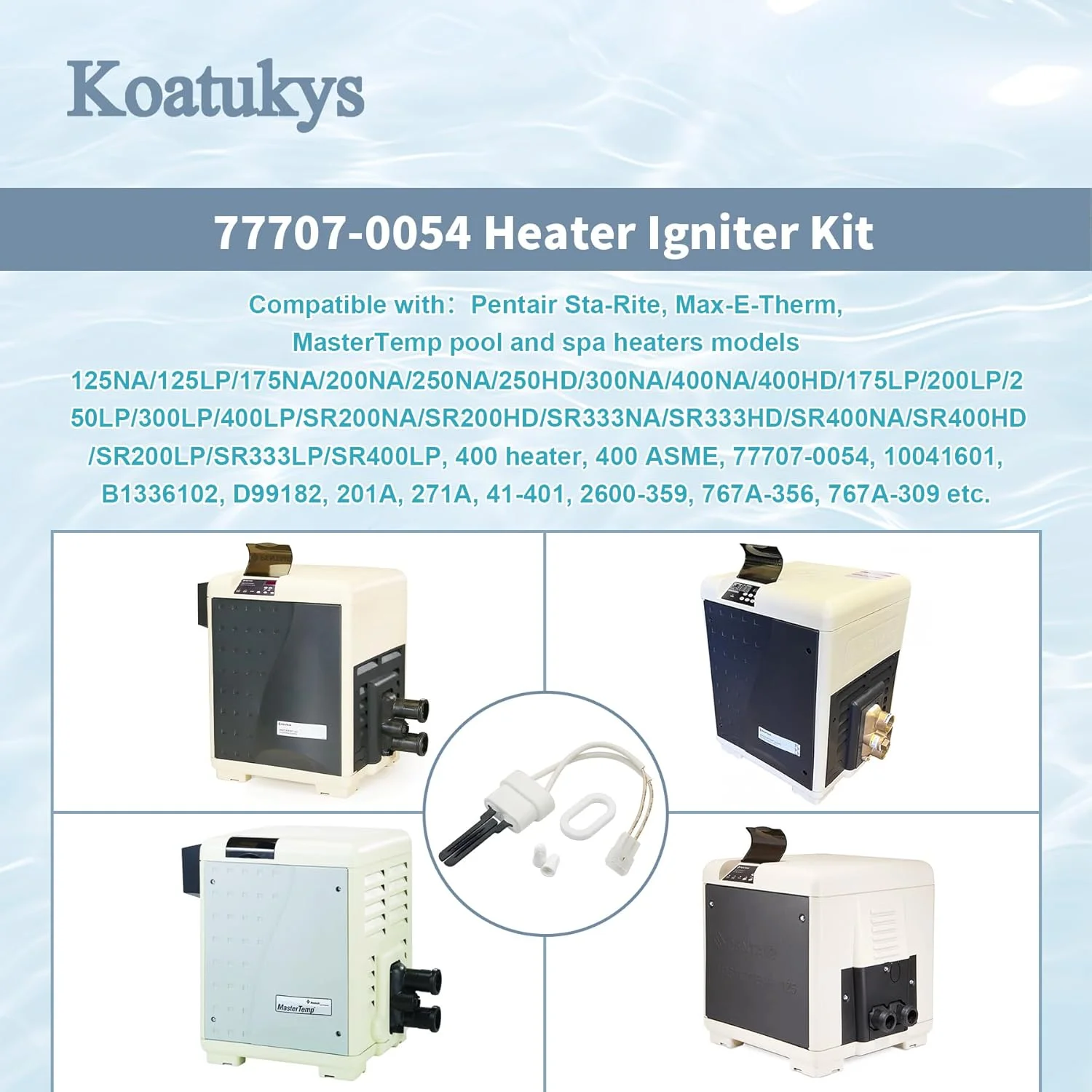 کیت فندک بخاری 77707-0054، سازگار با بخاری های استخر و اسپا Pentair Sta-Rite Max-E-Therm و MasterTemp 200/250/300/400 (تکی)