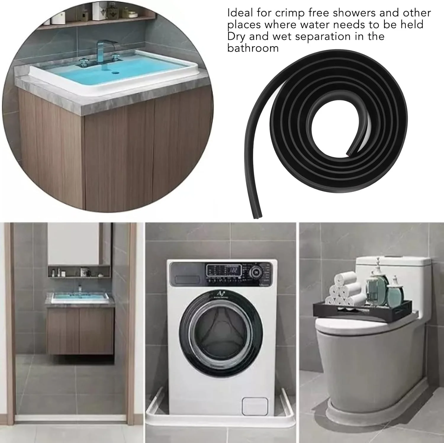 نوار عایق آب TPE لوازم جانبی حمام Marhynchus، خود چسب، طول 3 متر، مانع دوش، جداسازی خشک و مرطوب، محافظت از محیط زیست، طراحی جمع و جور، ایده آل برای دوش