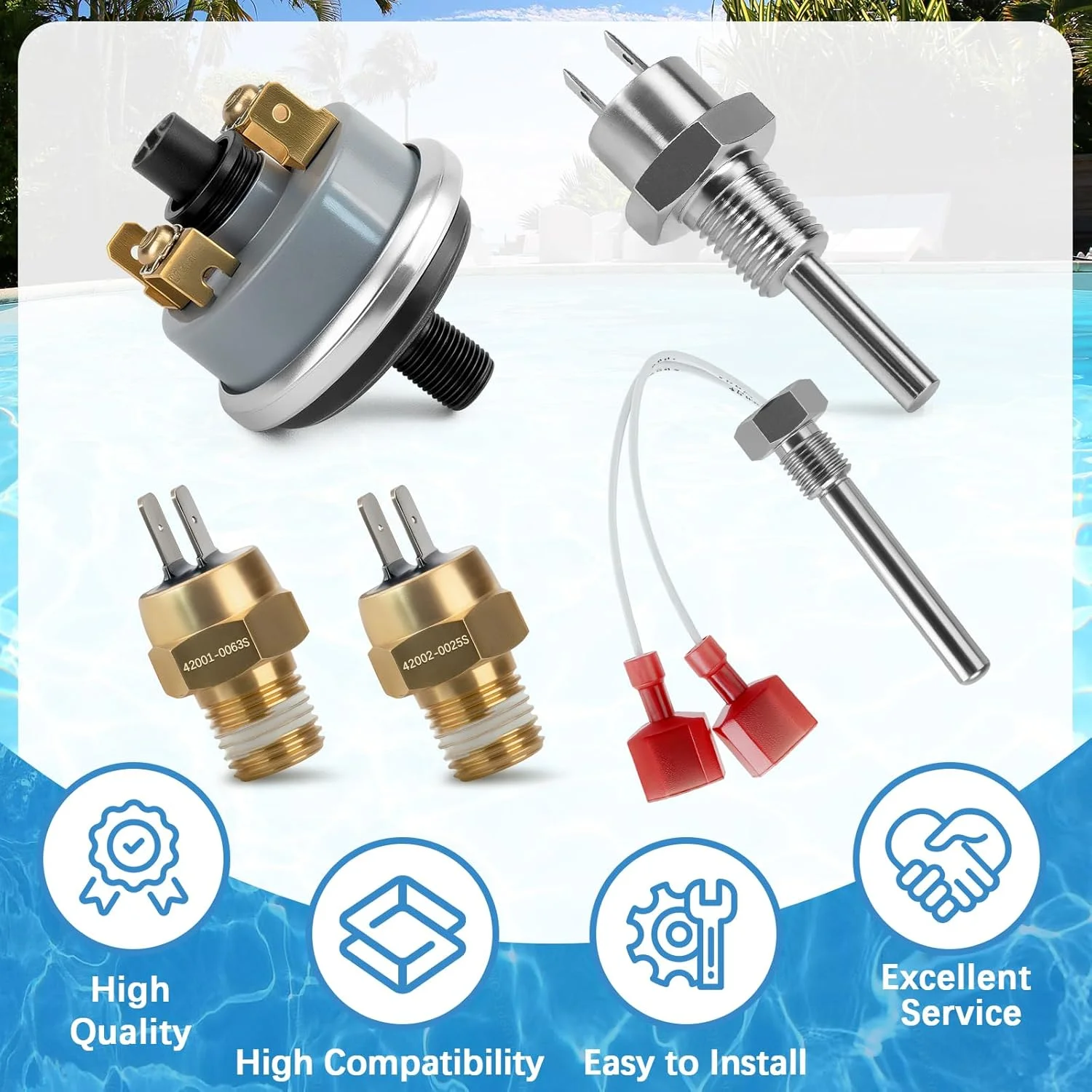 کیت تعمیر بخاری استخر شامل سنسور دودکش