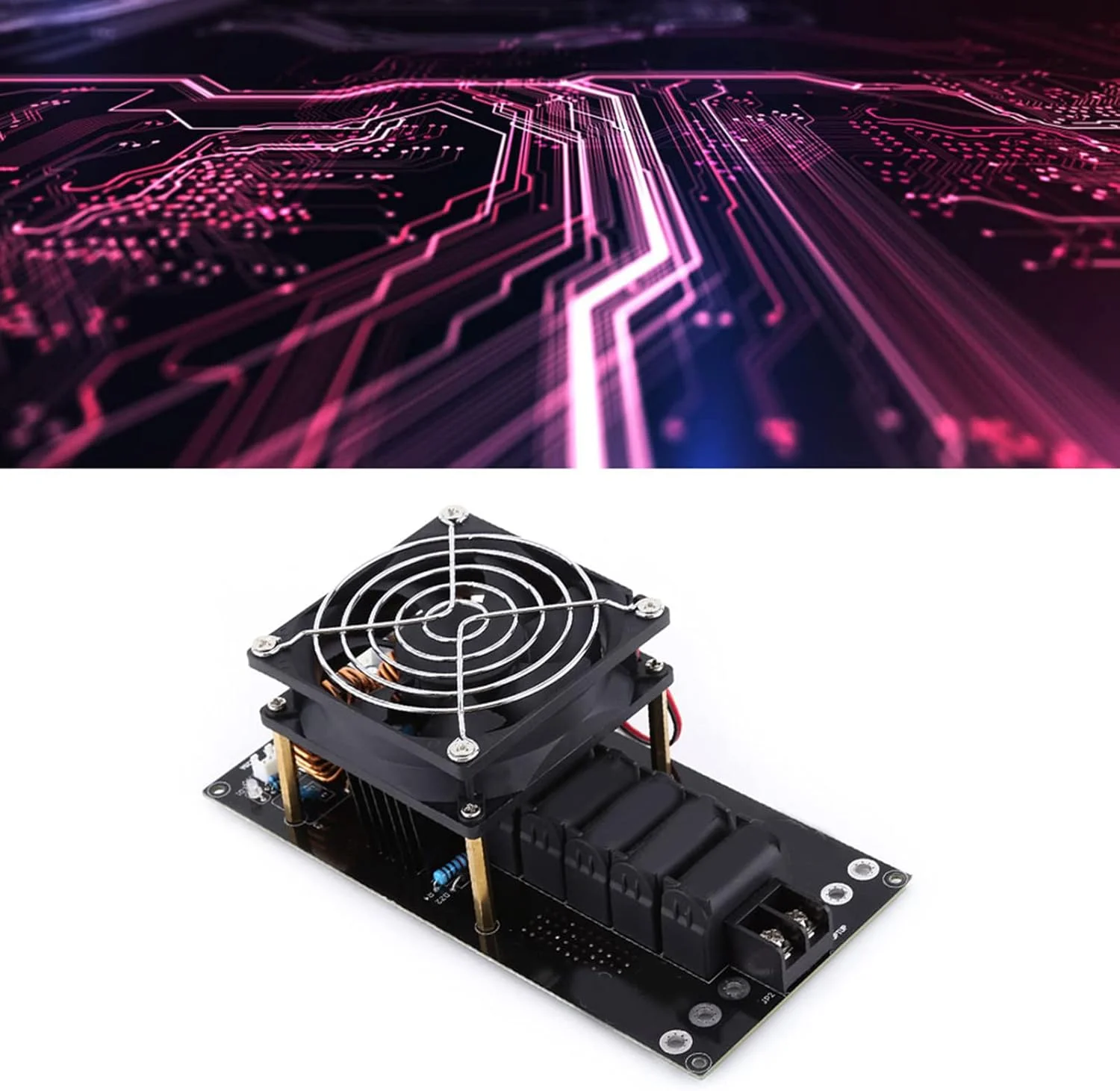 ماژول گرمایش القایی مدل Marhynchus DC12-36V 20A 1000W ZVS با لوله مسی، ابعاد 90x180x65mm