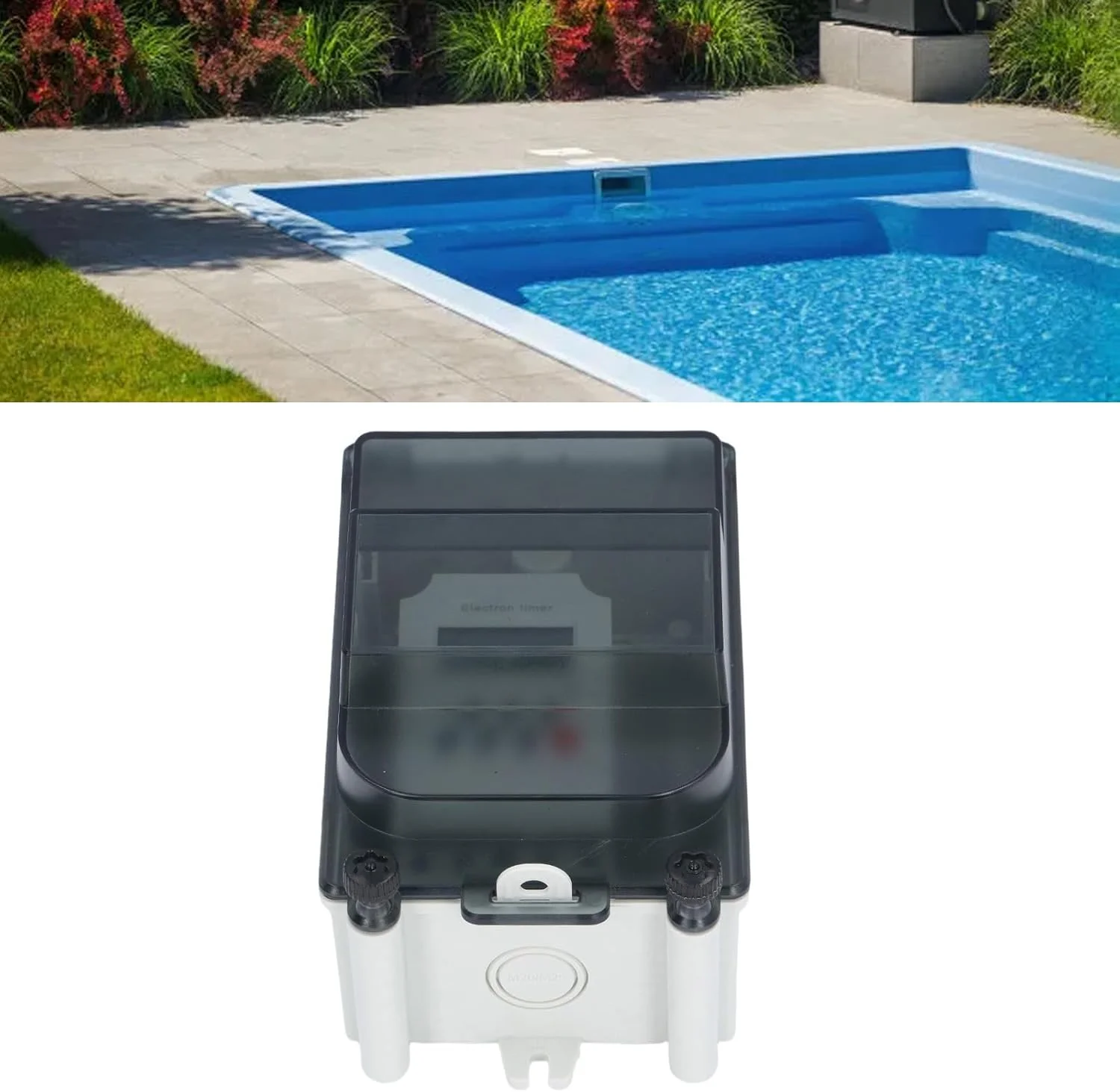 تایمر پمپ استخر سنگین Marhynchus، جعبه زمان دیجیتال قابل برنامه ریزی با 28 سوئیچ روشن/خاموش، ضد باران IP67 برای پمپ های استخر، بخاری، فیلترها و چراغ ها