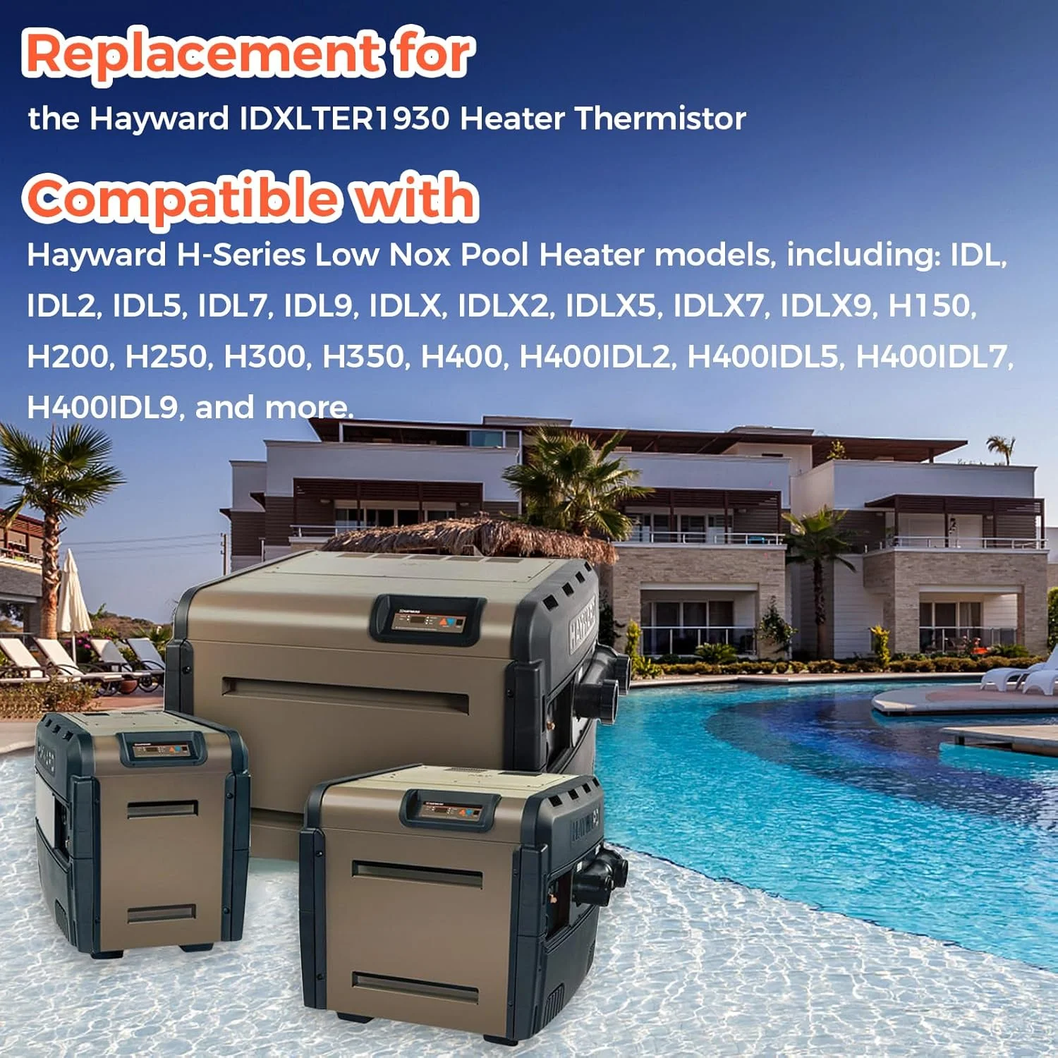 ترمیستور بخاری IDXLTER1930 سازگار با مدل های بخاری استخر Hayward سری H با Nox پایین