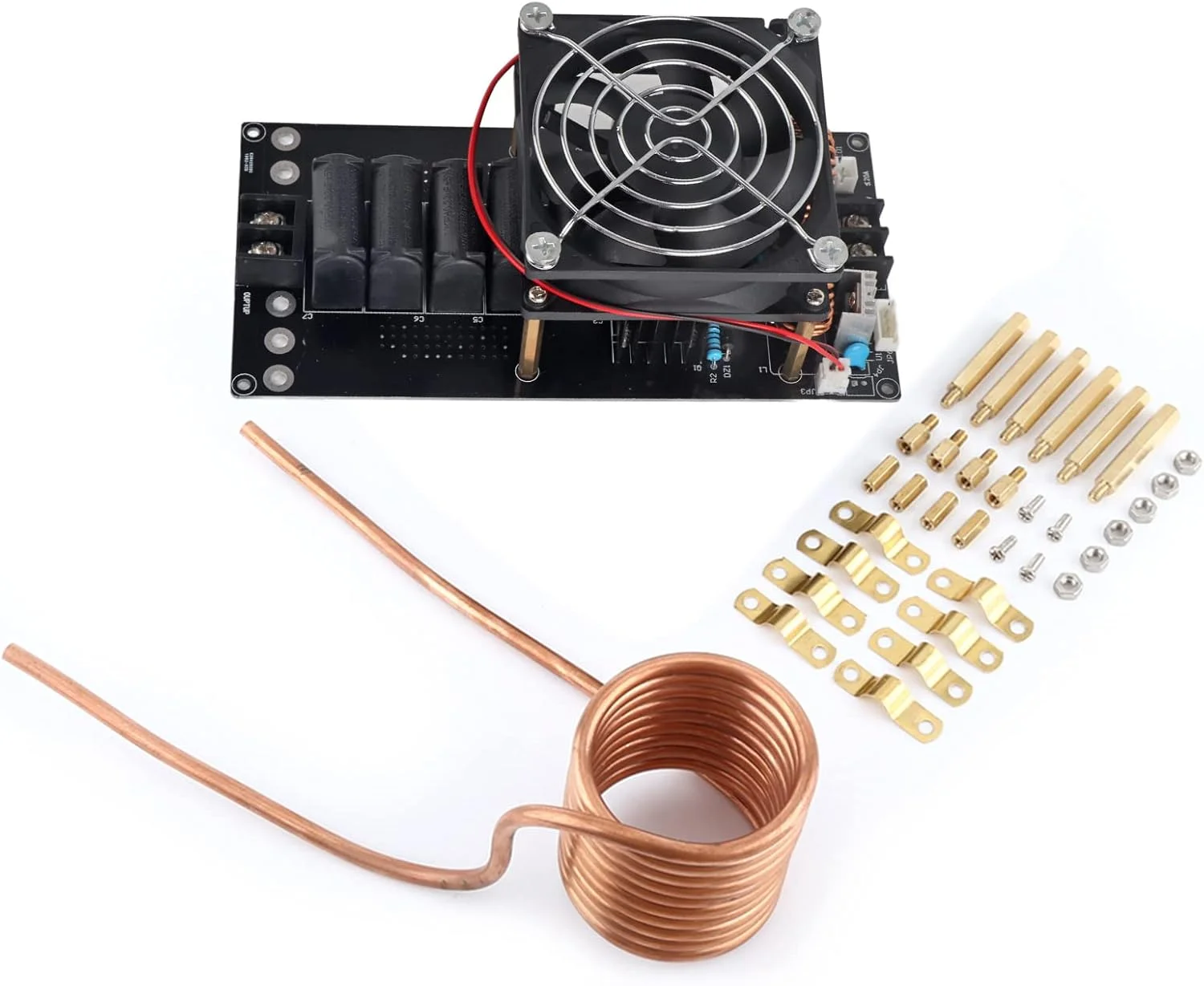 ماژول گرمایش القایی مدل Marhynchus DC12-36V 20A 1000W ZVS با لوله مسی، ابعاد 90x180x65mm