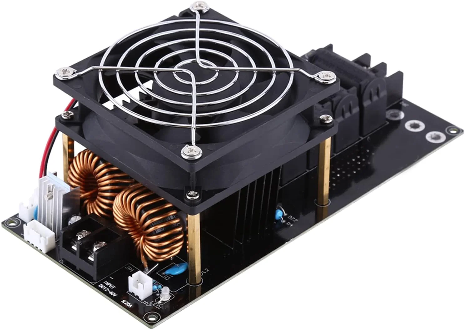 ماژول گرمایش القایی مدل Marhynchus DC12-36V 20A 1000W ZVS با لوله مسی، ابعاد 90x180x65mm