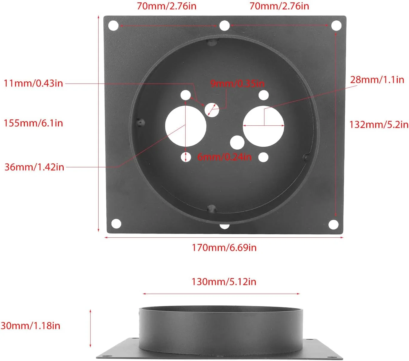 صفحه نصب بخاری، براکت بخاری پارکینگ، صفحه برجک استیل ضد زنگ، 170 X 155 میلی متر برای بخاری Webasto