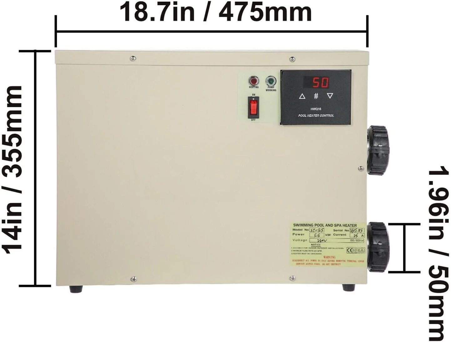 ژنراتور بخار سونا TMKJZL 11KW بخاری برقی دیجیتال آب ترموستات بخاری استخر شنا SPA حمام گرم گرمایش دمای قابل تنظیم لوازم جانبی سونا (اندازه: 15KW) (11KW)