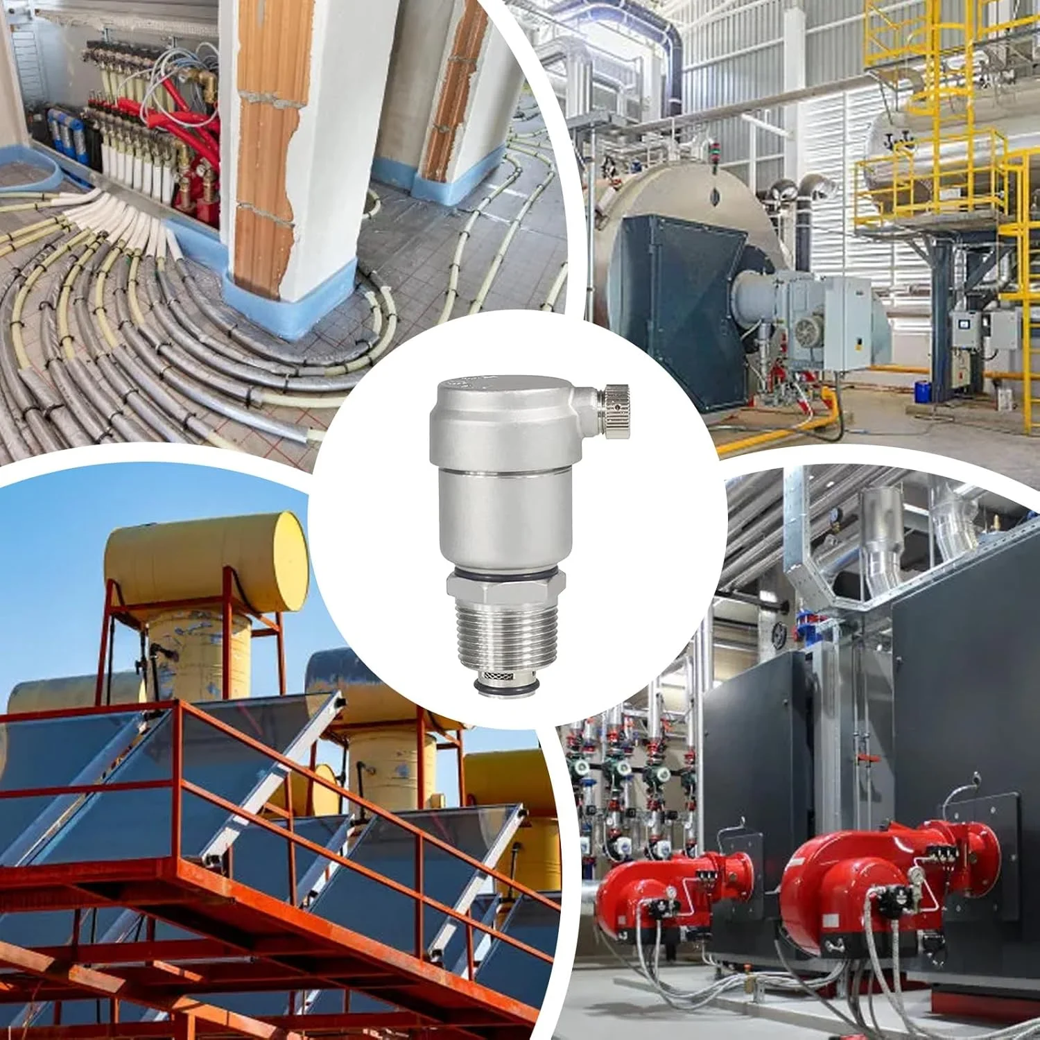 شیر هواگیری اتوماتیک دیگ بخار - لوازم جانبی قطعات دیگ بخار برای سرمایش استخر صنعتی، گرمایش هیدرونیک، اگزوز ژنراتور بخار، لوله کشی دریایی HVAC