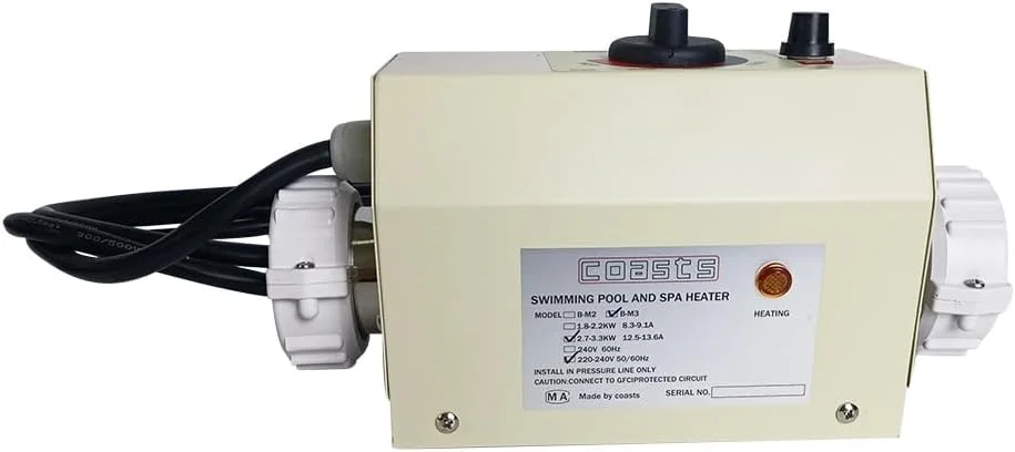 ترموستات بخاری آب برقی 3 کیلووات برای استخر، وان حمام، اسپا، حمام ماساژ، وان آب گرم و جکوزی