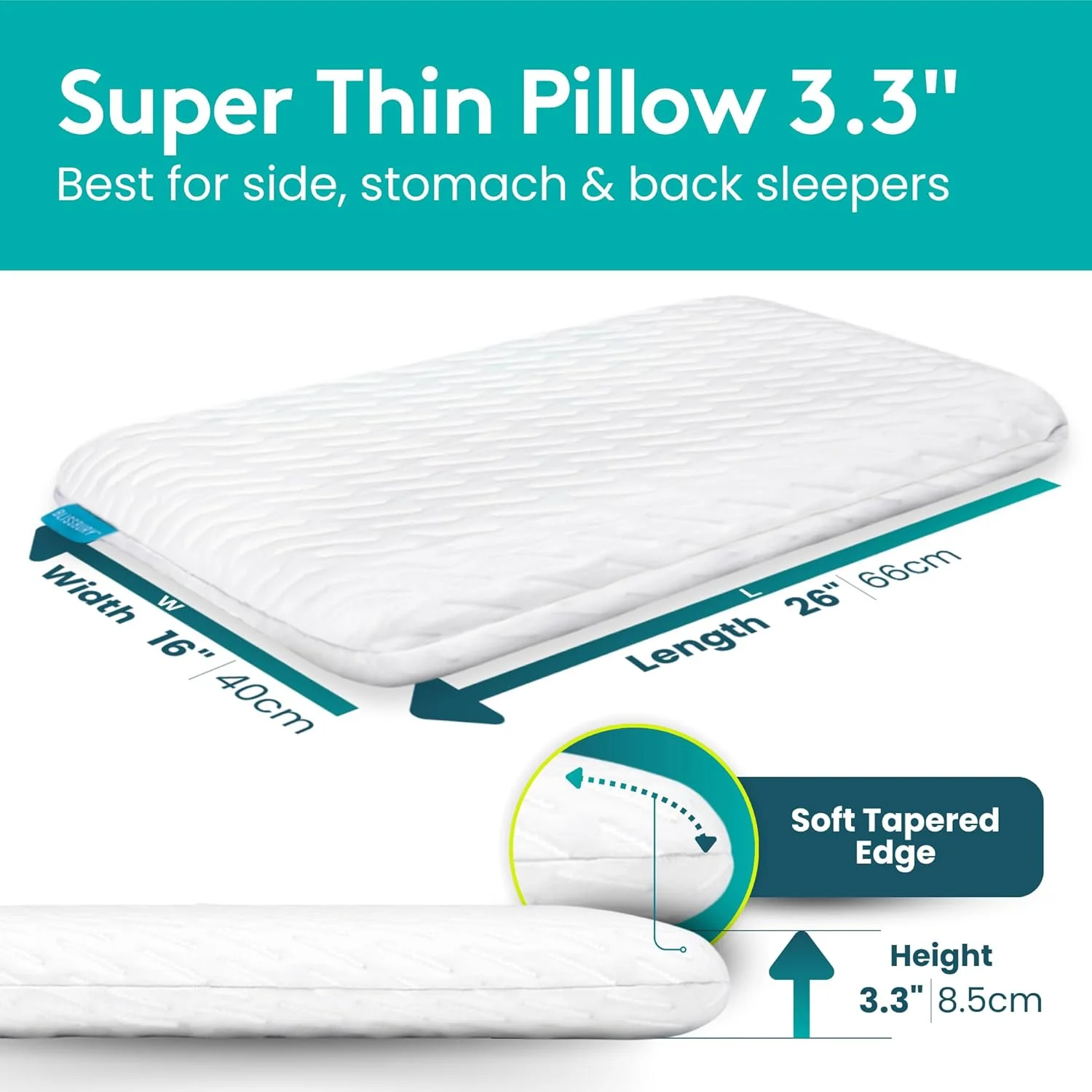 بالش فوق العاده نازک 8.4 سانتی متری BLISSBURY برای خواب | بالش فوم حافظه دار ممتاز تخت برای خوابیدن روی شکم | بالش خواب برای پشت و شکم | فوم تایید شده برای پشتیبانی از گردن و کمر، روکش بامبو قابل جابجایی بالش فوق العاده نازک 8.4 سانتی متری BLISSBURY برای خواب | بالش فوم حافظه دار ممتاز تخت برای خوابیدن روی شکم | بالش خواب برای پشت و شکم | فوم تایید شده برای پشتیبانی از گردن و کمر، روکش بامبو قابل جابجایی