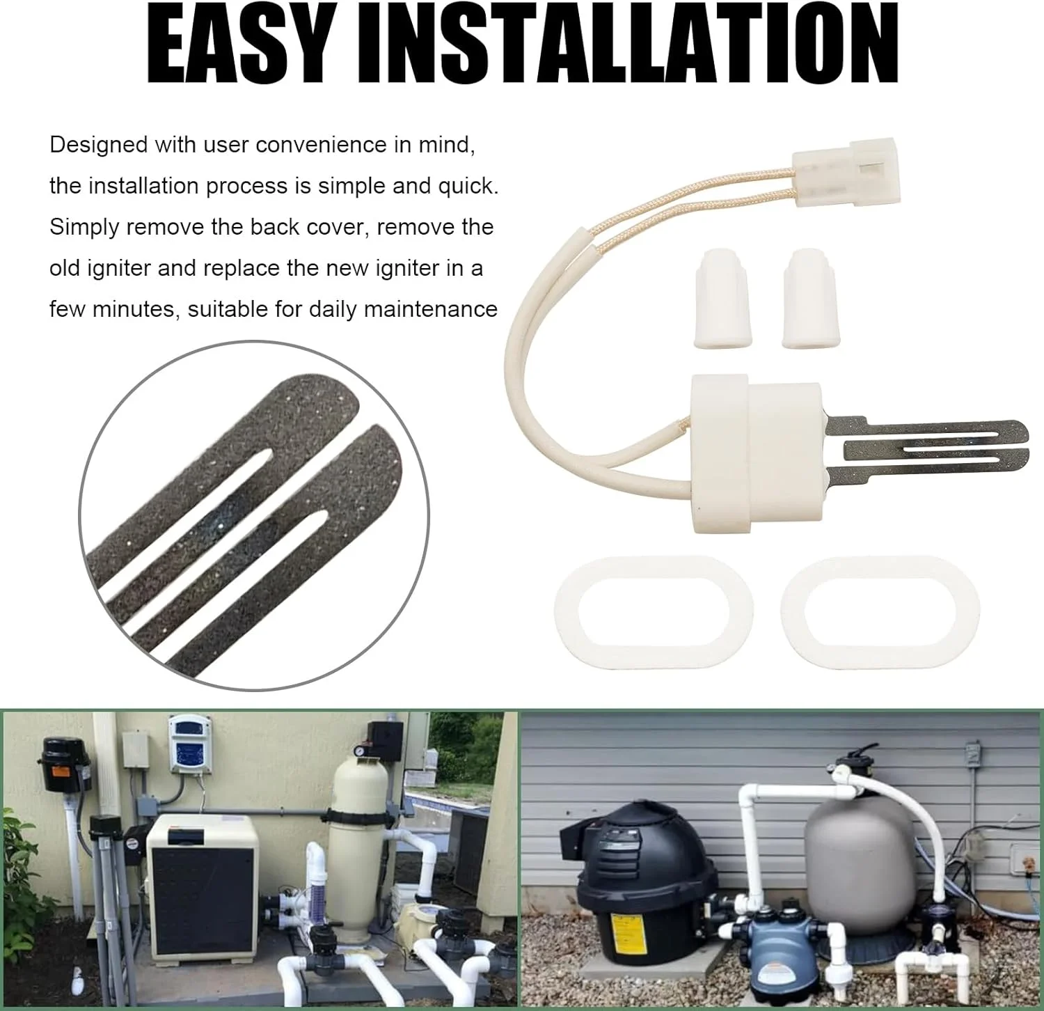 کیت جرقه زن بخاری استخر Vkinman 77707-0054 به همراه کیت واشر، جایگزین برای Pentair MasterTemp 200 250 300 400