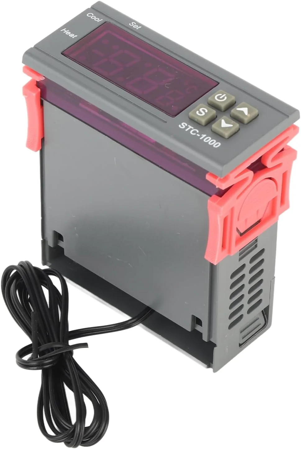 کنترلر دیجیتال دما ViaGasaFamido، ترموستات هوشمند LED با سنسور، آلارم -1000 AC110V-220V برای کنترل تبرید یا گرمایش، ایده آل برای آکواریوم، تراریوم، مرغداری