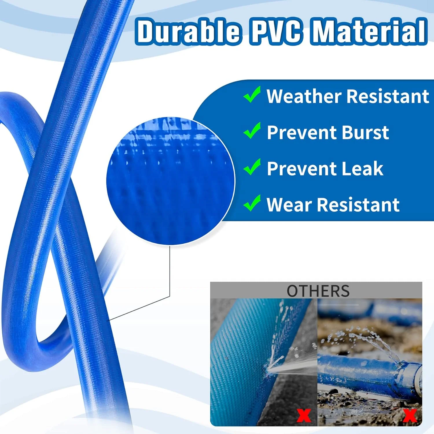 شلنگ تخلیه و شستشوی معکوس استخر 2 اینچ در 60 فوت، شلنگ تخت PVC دولایه مقاوم با 2 بست، مقاوم در برابر شرایط آب و هوایی و ترکیدگی برای انتقال آب، پمپ لجن کش، فیلتر استخر، تخلیه استخر (18.3 متر، آبی) شلنگ تخلیه و شستشوی معکوس استخر 2 اینچ در 60 فوت، شلنگ تخت PVC دولایه مقاوم با 2 بست، مقاوم در برابر شرایط آب و هوایی و ترکیدگی برای انتقال آب، پمپ لجن کش، فیلتر استخر، تخلیه استخر (18.3 متر، آبی)