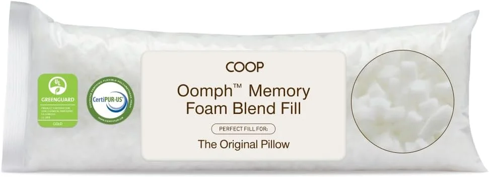 پرکننده اضافی فوم حافظه دار خرد شده Coop Home Goods، پرکننده بالش با تراکم متوسط، کیسه 1/2 پوندی، برای تنظیم بالش قابل تنظیم ممتاز خود