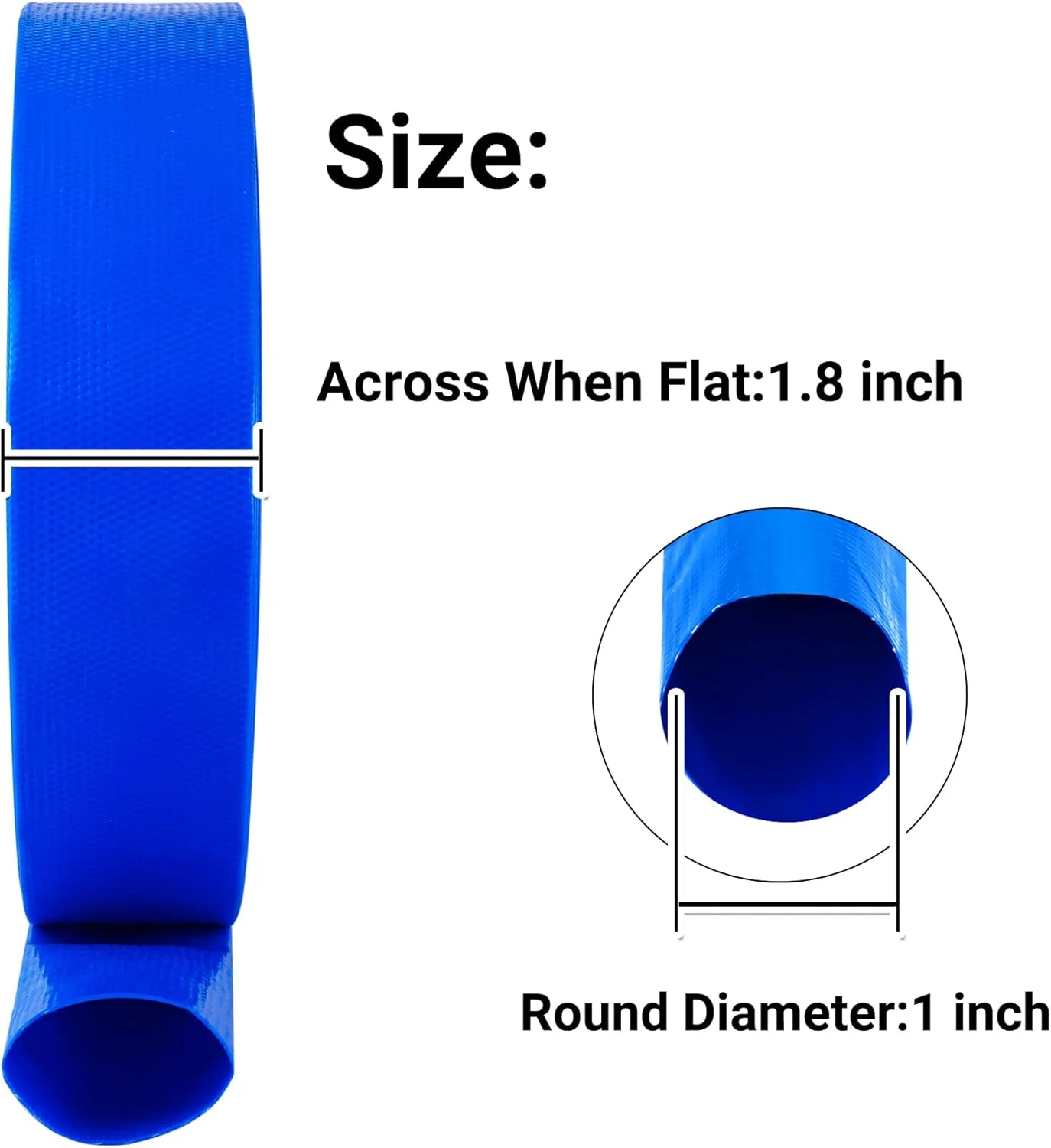 شلنگ تخلیه آب استخر Geowaky، سایز 1 اینچ در 50 فوت، شلنگ PVC تقویت شده سنگین و مقاوم در برابر سایش، مناسب برای پمپ فیلتر استخر، به همراه 1 بست
