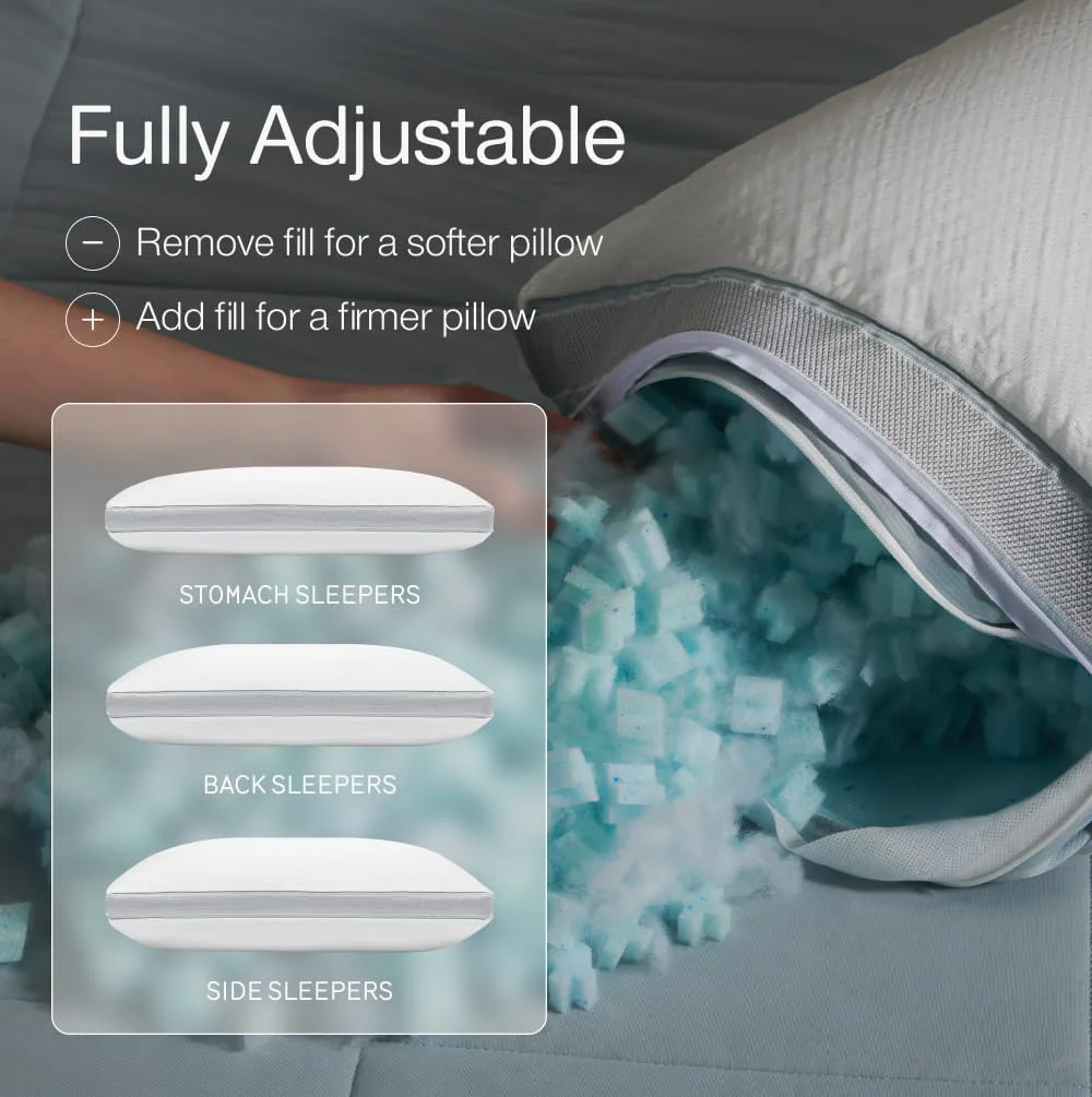 بالش خنک کننده Eden Cool+ از Coop Home Goods، سایز کینگ، بالش فوم حافظه دار با ژل خنک کننده، بالش مناسب برای خوابیدن به پشت، شکم یا پهلو، پشتیبانی قابل تنظیم گردن برای خوابیدن، دارای گواهینامه CertiPUR-US/GREENGUARD Gold بالش خنک کننده Eden Cool+ از Coop Home Goods، سایز کینگ، بالش فوم حافظه دار با ژل خنک کننده، بالش مناسب برای خوابیدن به پشت، شکم یا پهلو، پشتیبانی قابل تنظیم گردن برای خوابیدن، دارای گواهینامه CertiPUR-US/GREENGUARD Gold