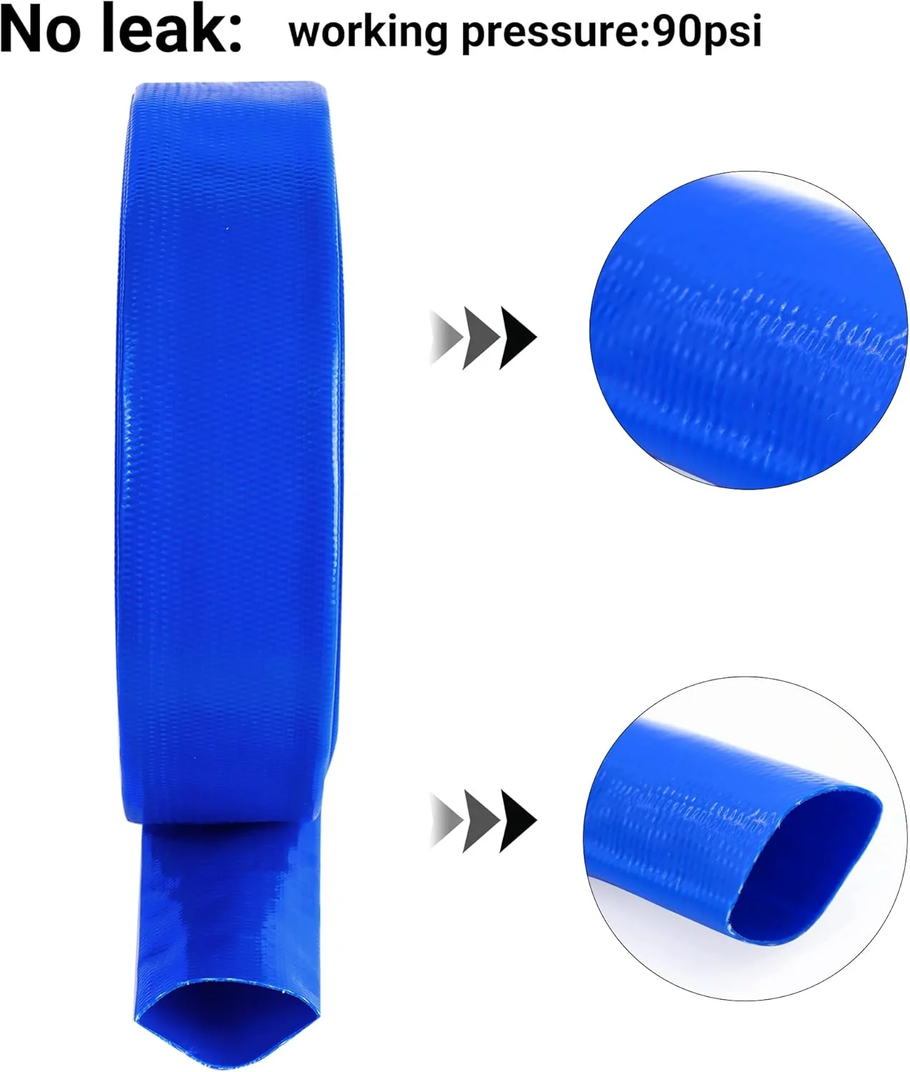 شلنگ تخلیه آب استخر Geowaky، سایز 1 اینچ در 50 فوت، شلنگ PVC تقویت شده سنگین و مقاوم در برابر سایش، مناسب برای پمپ فیلتر استخر، به همراه 1 بست