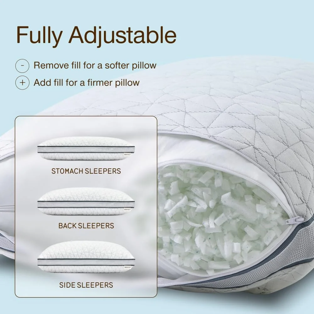 بالش خواب کوپ هوم گودز مدل Eden، سایز Queen، مناسب برای خوابیدن به پشت، شکم و پهلو - فوم نرم با ژل خنک کننده - دارای گواهینامه CertiPUR-US/GREENGUARD Gold بالش خواب کوپ هوم گودز مدل Eden، سایز Queen، مناسب برای خوابیدن به پشت، شکم و پهلو - فوم نرم با ژل خنک کننده - دارای گواهینامه CertiPUR-US/GREENGUARD Gold