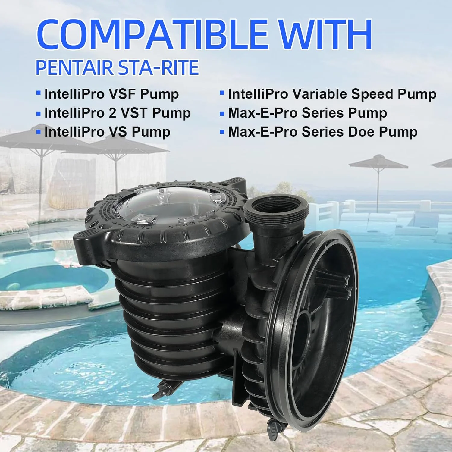 مجموعه بدنه مخزن پمپ استخر 17307-0110S سازگار با پمپ های سری Pentair Sta-Rite IntelliPro و Max-E-Pro، مجموعه بدنه تله، پمپ های استخری و جکوزی