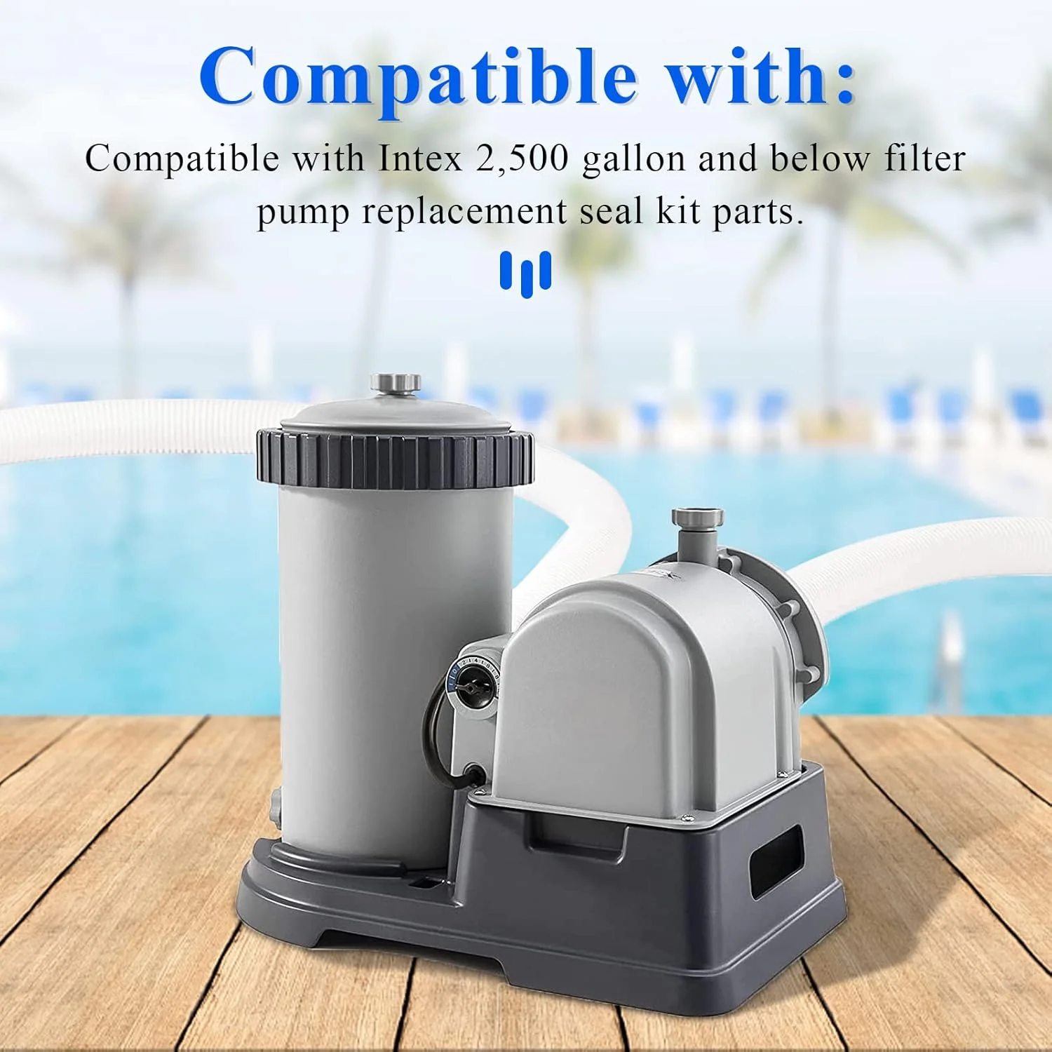 مجموعه کیت جایگزینی واشر پمپ فیلتر Pokin 25004/2,500 گالن برای پمپ فیلتر استخر اینتکس (شامل 5 قطعه ترکیبی)