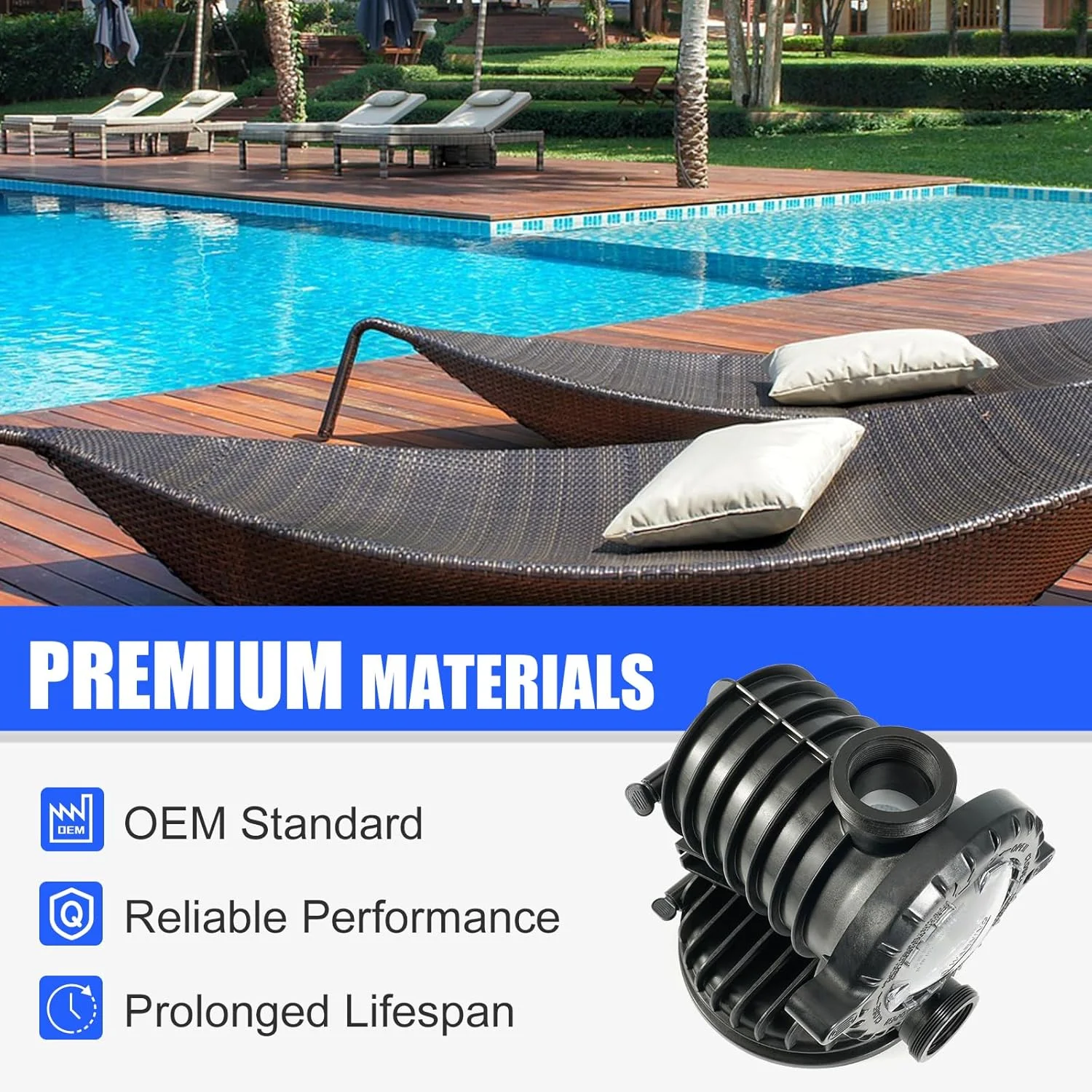 مجموعه بدنه مخزن پمپ استخر 17307-0110S سازگار با پمپ های سری Pentair Sta-Rite IntelliPro و Max-E-Pro، مجموعه بدنه تله، پمپ های استخری و جکوزی