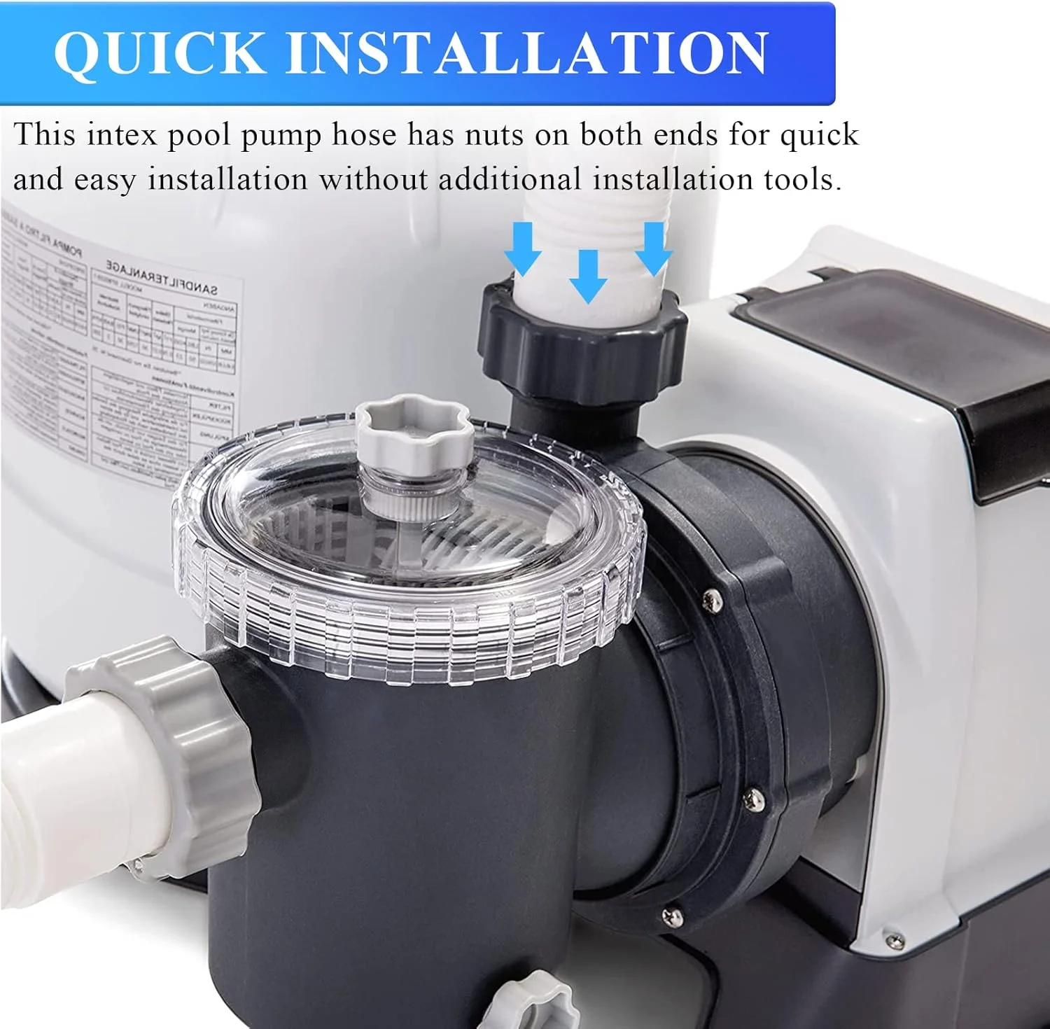 شیلنگ پمپ فیلتر استخر شنی Dimakung 16 اینچی سفید برای شیلنگ های اتصال و سیستم های آب شور شیلنگ پمپ فیلتر استخر شنی Dimakung 16 اینچی سفید برای شیلنگ های اتصال و سیستم های آب شور