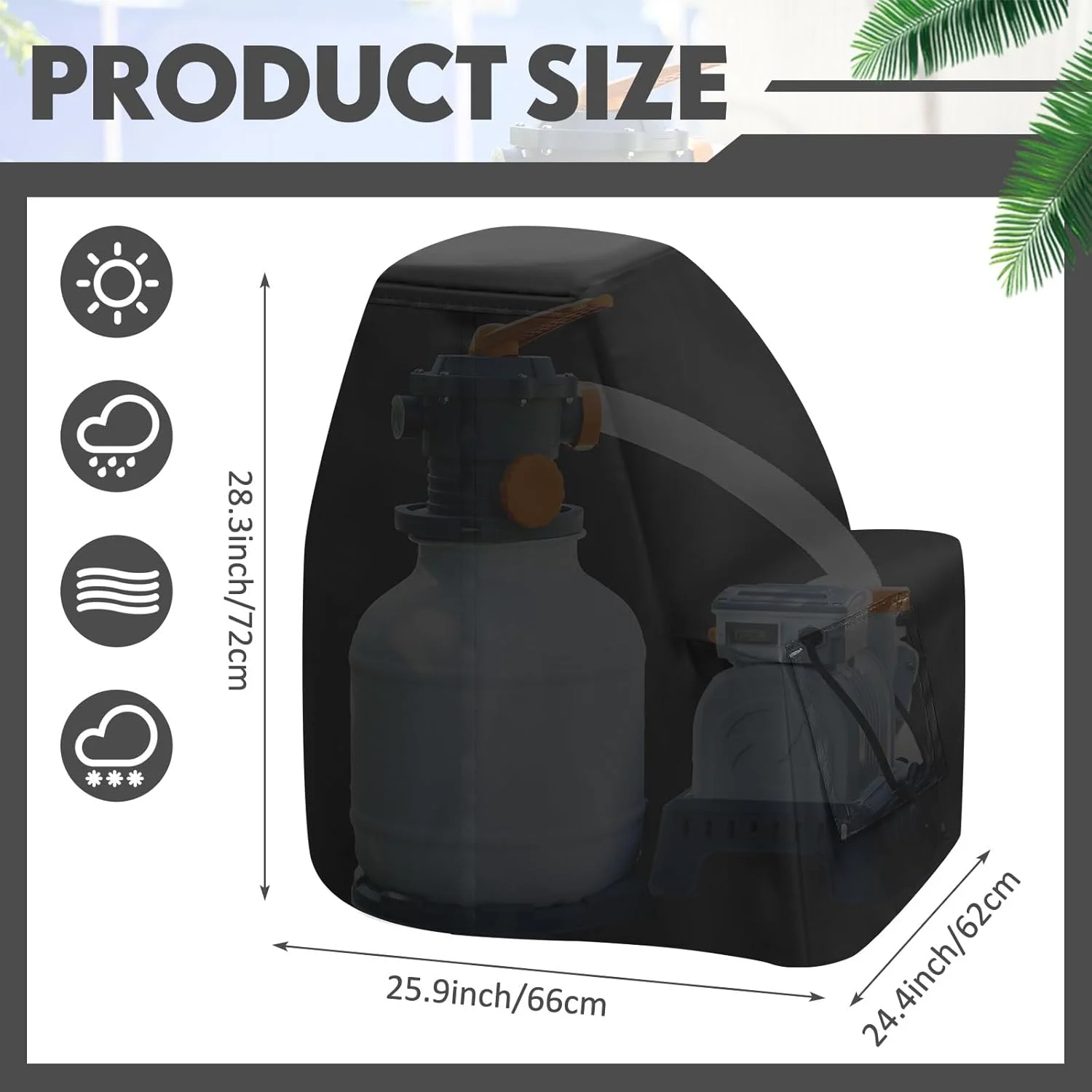 روکش پمپ فیلتر شنی ضد آب Wesnoy - روکش پمپ استخر 16 اینچی - مقاوم در برابر اشعه ماوراء بنفش - پارچه آکسفورد 600D روکش پمپ فیلتر شنی ضد آب Wesnoy - روکش پمپ استخر 16 اینچی - مقاوم در برابر اشعه ماوراء بنفش - پارچه آکسفورد 600D