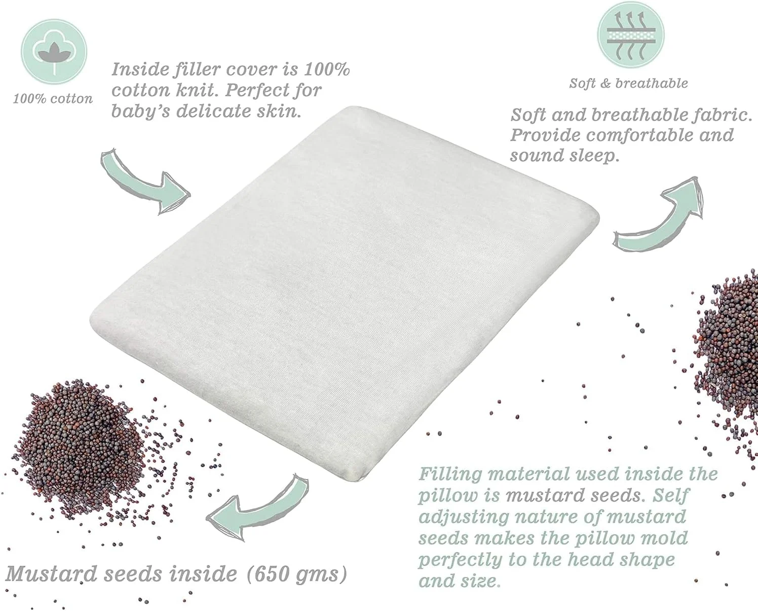 بالش پنبه ای دانه خردل (30 در 22 سانتی متر، 650 گرم) - حمل و نقل