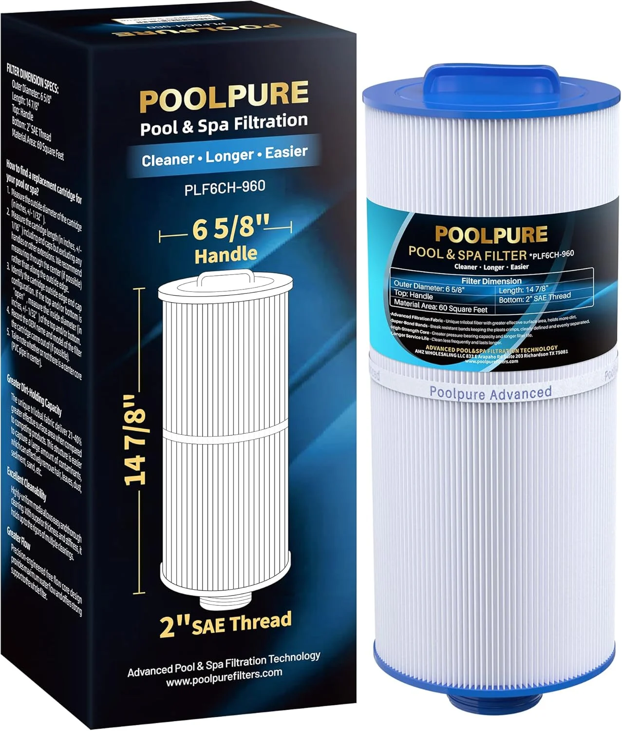 فیلتر جایگزین استخر POOLPURE برای فیلترهای آبگرم PJW60TL-F2S، جکوزی سری J-300، J400، Unicel 6CH-960، Filbur FC-2800، 6540-476، 6540-383، Aladdin 15203، فیلتر وان آب گرم، تک عددی فیلتر جایگزین استخر POOLPURE برای فیلترهای آبگرم PJW60TL-F2S، جکوزی سری J-300، J400، Unicel 6CH-960، Filbur FC-2800، 6540-476، 6540-383، Aladdin 15203، فیلتر وان آب گرم، تک عددی