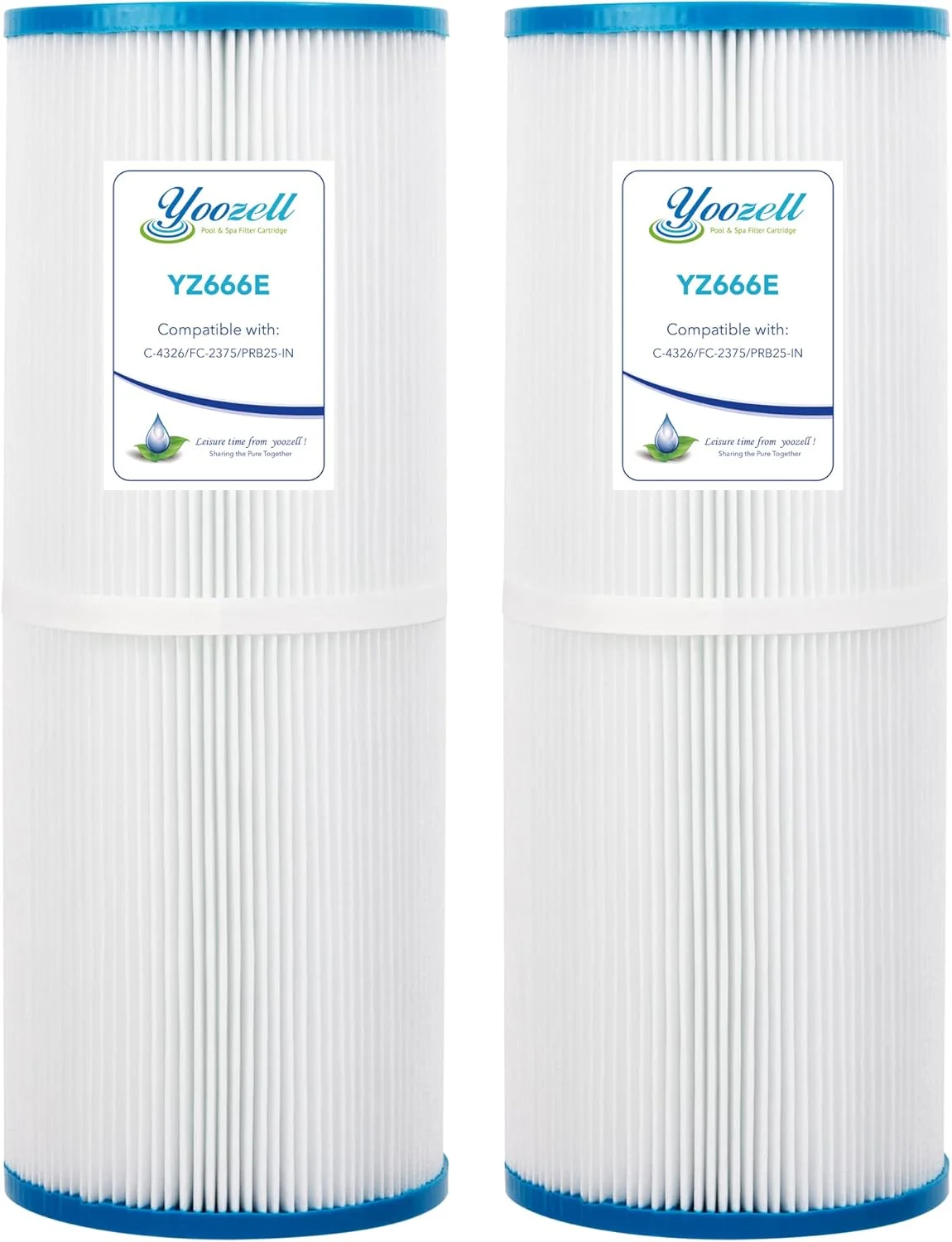 فیلتر کارتریجی PRB25-In Spa سازگار با Unicel c-4326 25Sq.ft Guardian 413-106 Filbur FC-2375 Pentair R173429 Darlly 42513 بسته 2 عددی