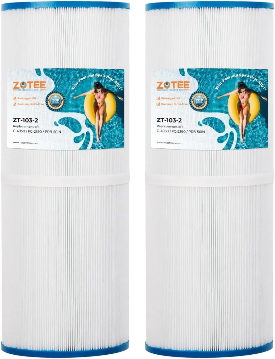 فیلتر اسپا ZOTEE PRB50-In جایگزین C-4950, Darlly 40506, Guardian 413-212-02, Filbur Fc-2390, 03Fil1600, 17-2380, فیلتر سری Jacuzzi J200، فیلتر وان آب گرم اسپا، بسته 2 عددی