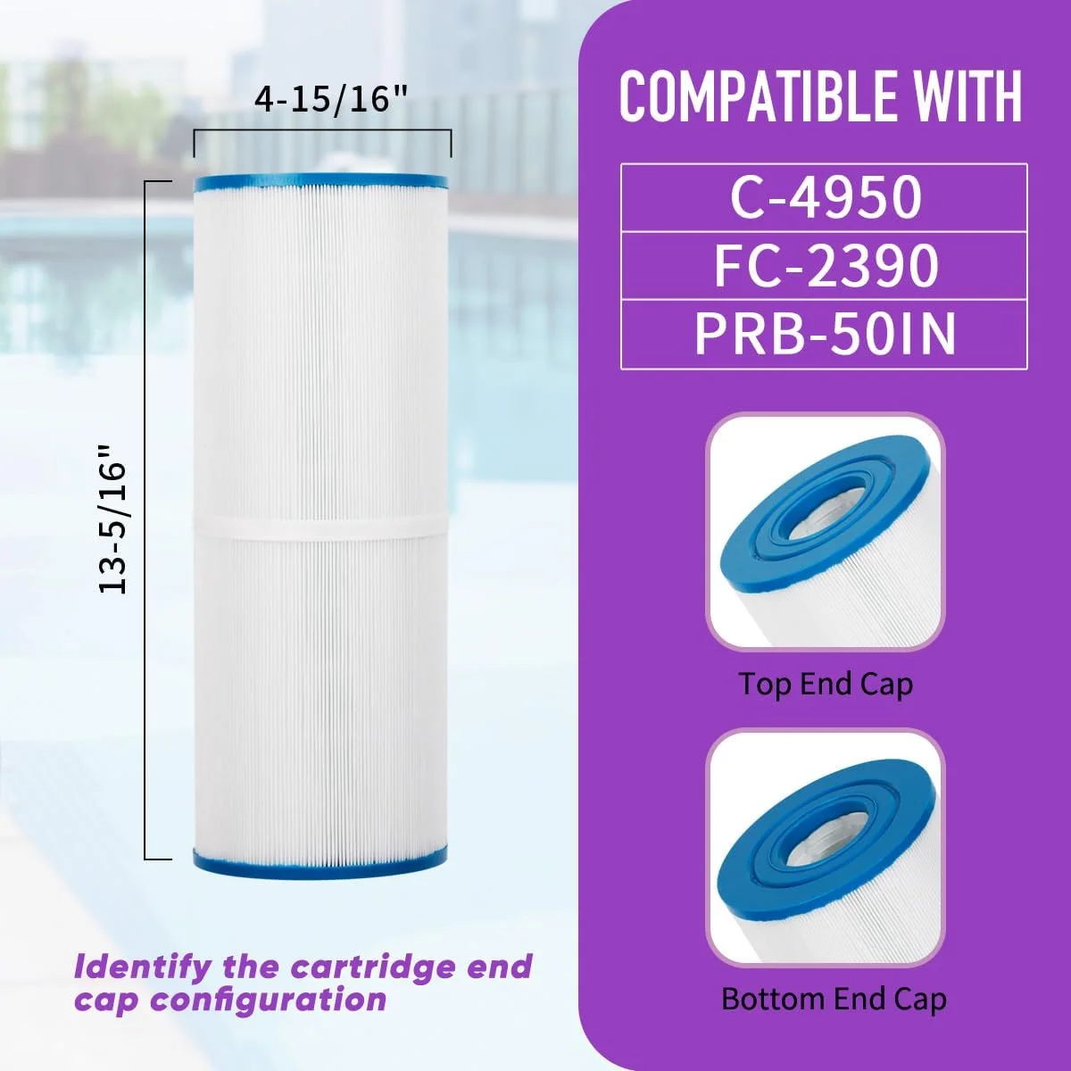 فیلتر اسپا ZOTEE PRB50-In جایگزین C-4950, Darlly 40506, Guardian 413-212-02, Filbur Fc-2390, 03Fil1600, 17-2380, فیلتر سری Jacuzzi J200، فیلتر وان آب گرم اسپا، بسته 2 عددی