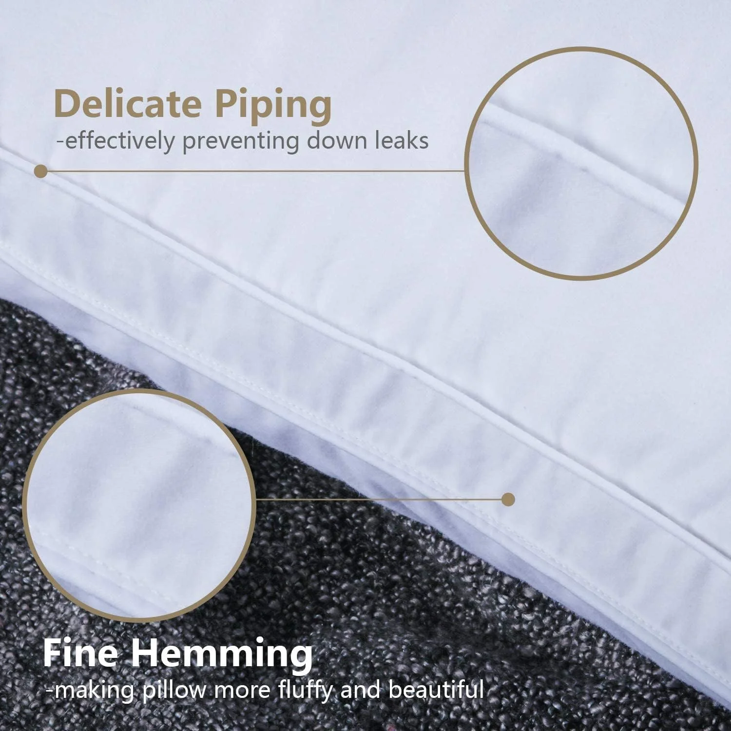 بالش‌های نرم برای خواب (دو عددی)، کینگ (50 در 90 سانتی‌متر) - پر شده با پر غاز سفید، روکش 100% پنبه، 233 نخ، سبک وزن، بالش‌های خواب پف‌دار برای همه حالت‌های خواب