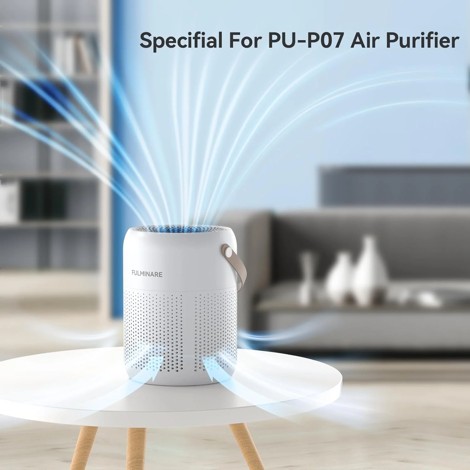 فیلتر جایگزین دستگاه تصفیه هوا FULMINARE PU-P07 مناسب اتاق خواب، حیوانات خانگی، دفتر کار، فیلتر هوای کوچک قابل حمل و بی صدا، فیلتر کردن 99.97% ذرات 0.01 میکرون، دود، گرده و سایر ذرات