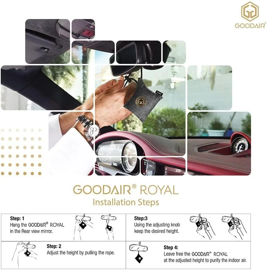 دستگاه تصفیه هوای غیر برقی خودرو GOODAIR ROYAL - نقره ای شیک