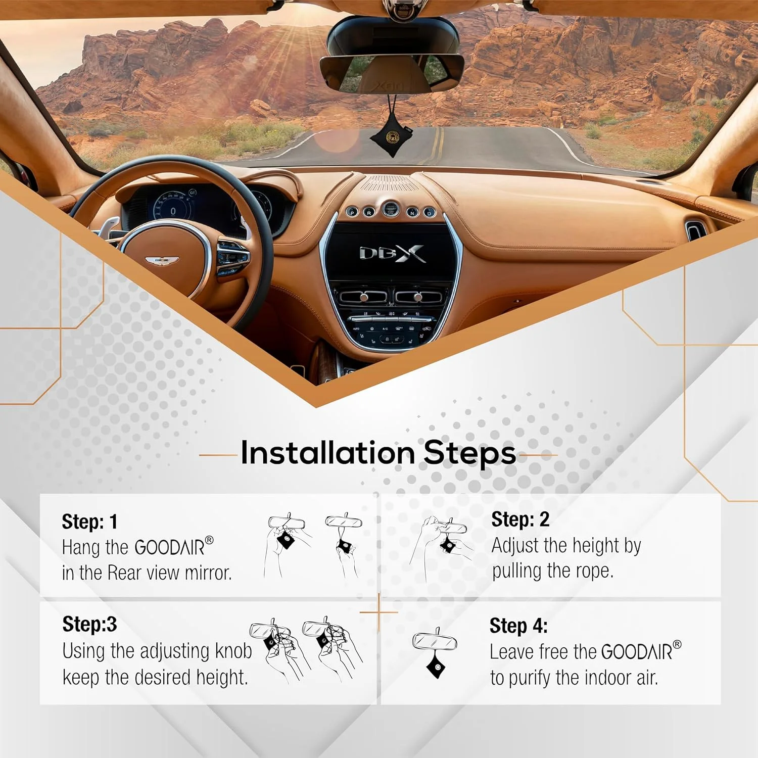 تصفیه کننده هوای غیر برقی خودرو GOODAIR ROYAL (فوق العاده مشکی)