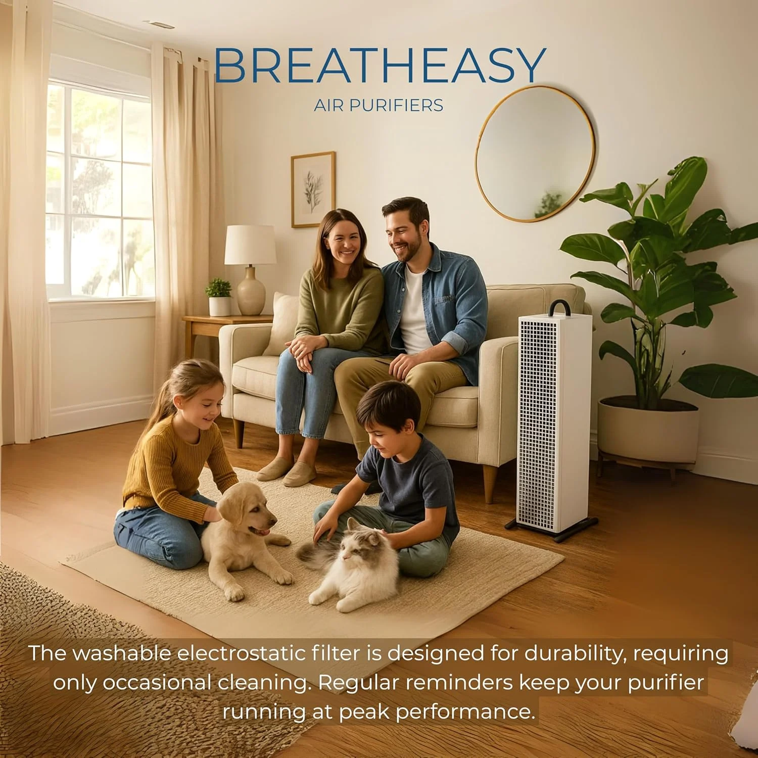 دستگاه تصفیه هوا Breatheasy Horizon 400x | فیلتر الکترواستاتیک و کربن | استریل کننده هوا و حذف کننده VOC | فیلتر قابل شستشو، صرفه جویی در انرژی، کنترل هوشمند | پوشش 45-50 متر مربع - تصویر 2 دستگاه تصفیه هوا Breatheasy Horizon 400x | فیلتر الکترواستاتیک و کربن | استریل کننده هوا و حذف کننده VOC | فیلتر قابل شستشو، صرفه جویی در انرژی، کنترل هوشمند | پوشش 45-50 متر مربع - تصویر 2
