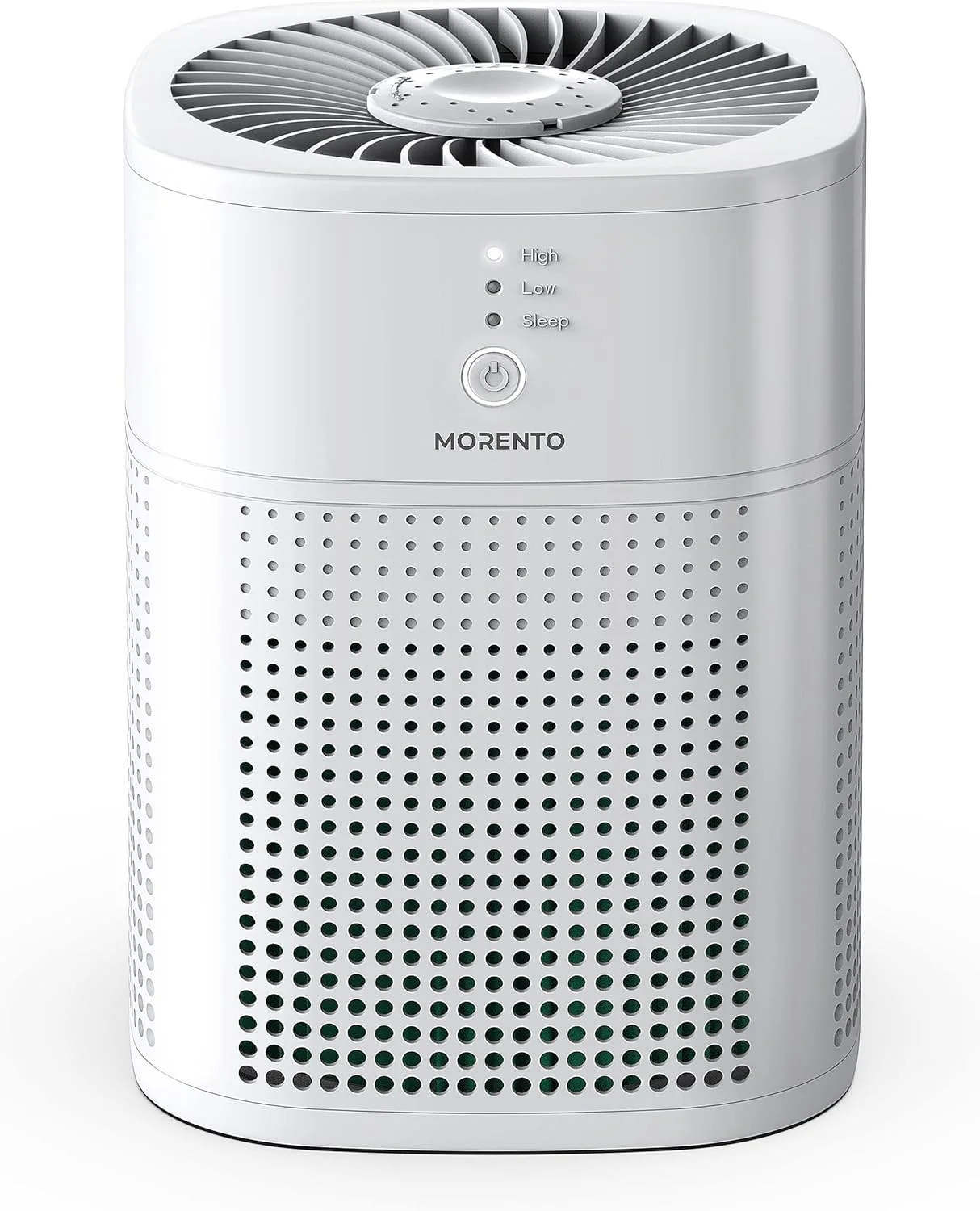 دستگاه تصفیه هوا MORENTO مناسب اتاق خواب، فیلتر HEPA برای دود و شوره حیوانات خانگی به همراه اسفنج خوشبو کننده، دستگاه تصفیه هوای کوچک با حالت خواب، HY1800، سفید، 1 عدد