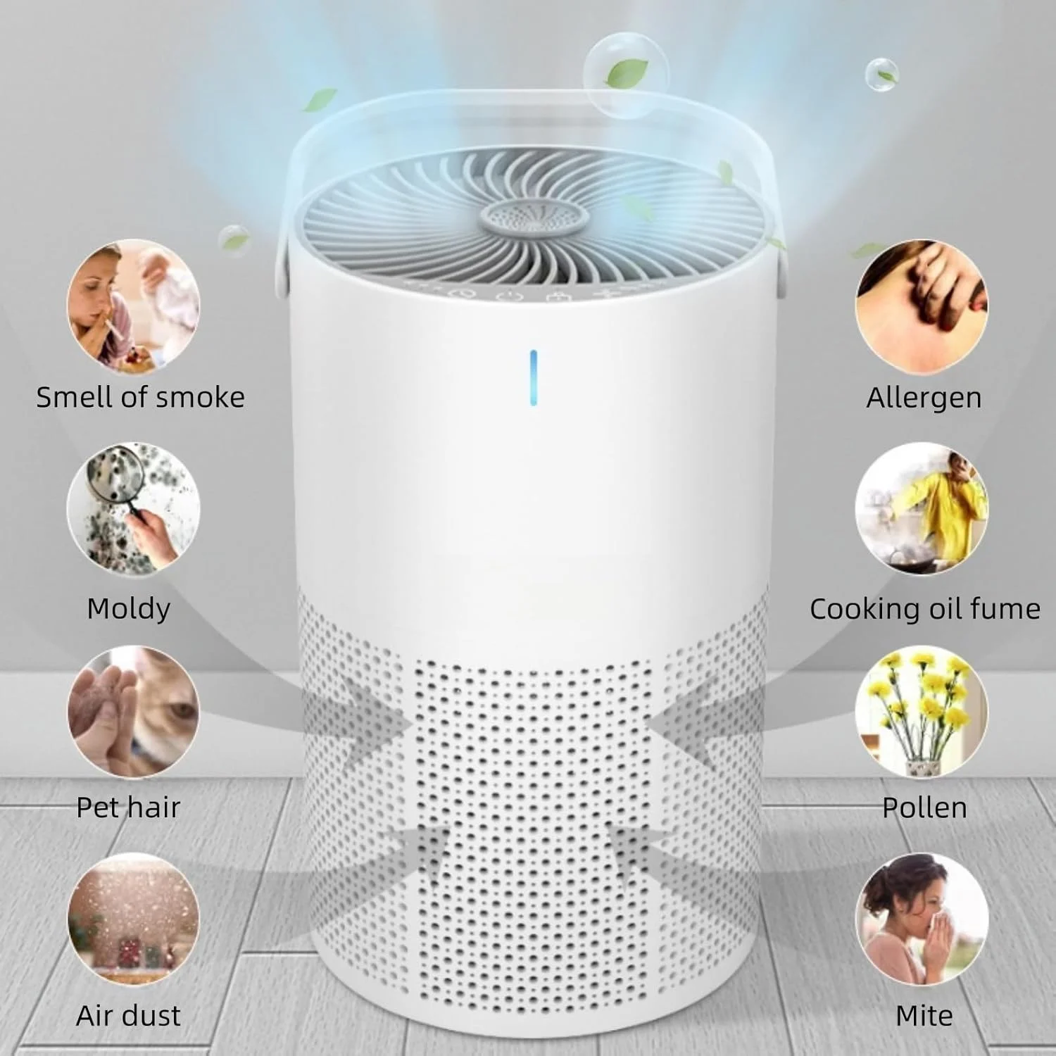 دستگاه تصفیه هوا ییپوار برای اتاق خواب، تصفیه کننده هوا با فیلتر HEPA و عملکرد رایحه با اسفنج معطر، تایمر و پوشش فیلتر قابل شستشو، دستگاه تصفیه هوای بی صدا 25DB برای حیوانات خانگی