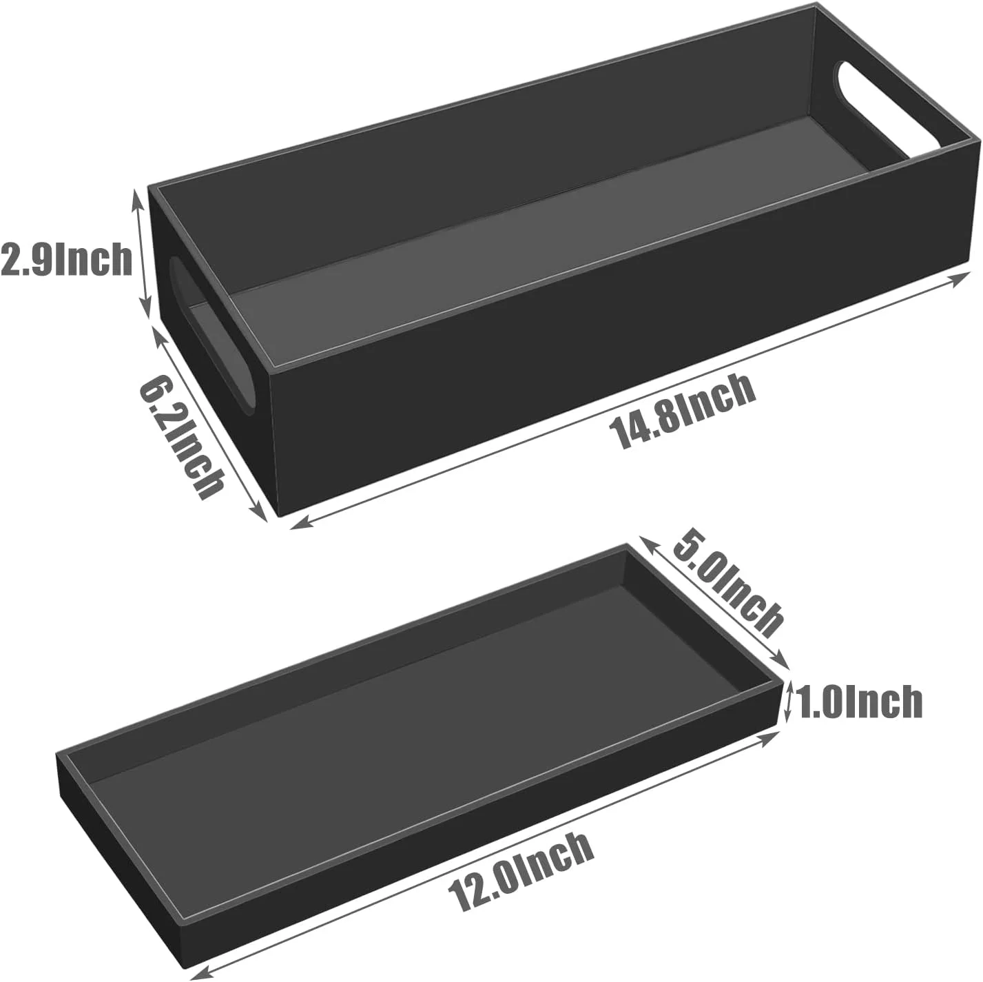 سبد مخزن توالت Bigfety، سبد نگهداری کاغذ توالت اکریلیک، سینی کاغذ توالت مشکی مدرن برای حمام