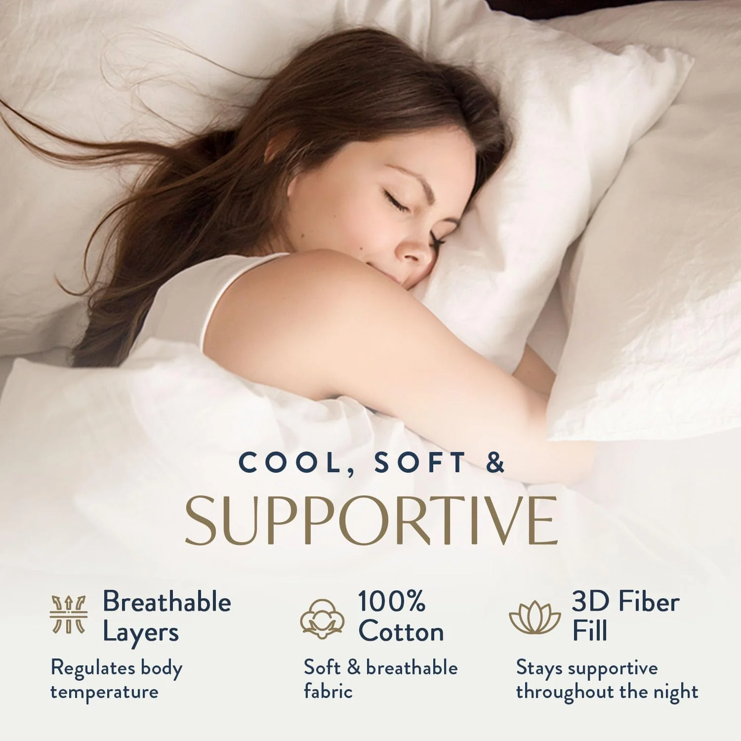 ست دوتایی بالش هتلی دکوری دیجیتال، 100% پنبه - ساخته شده در ایالات متحده آمریکا، بالش های ضد حساسیت با الیاف جایگزین پر برای خوابندگان پهلو و پشت - سه سطح راحتی - (Queen, Silver/Soft)