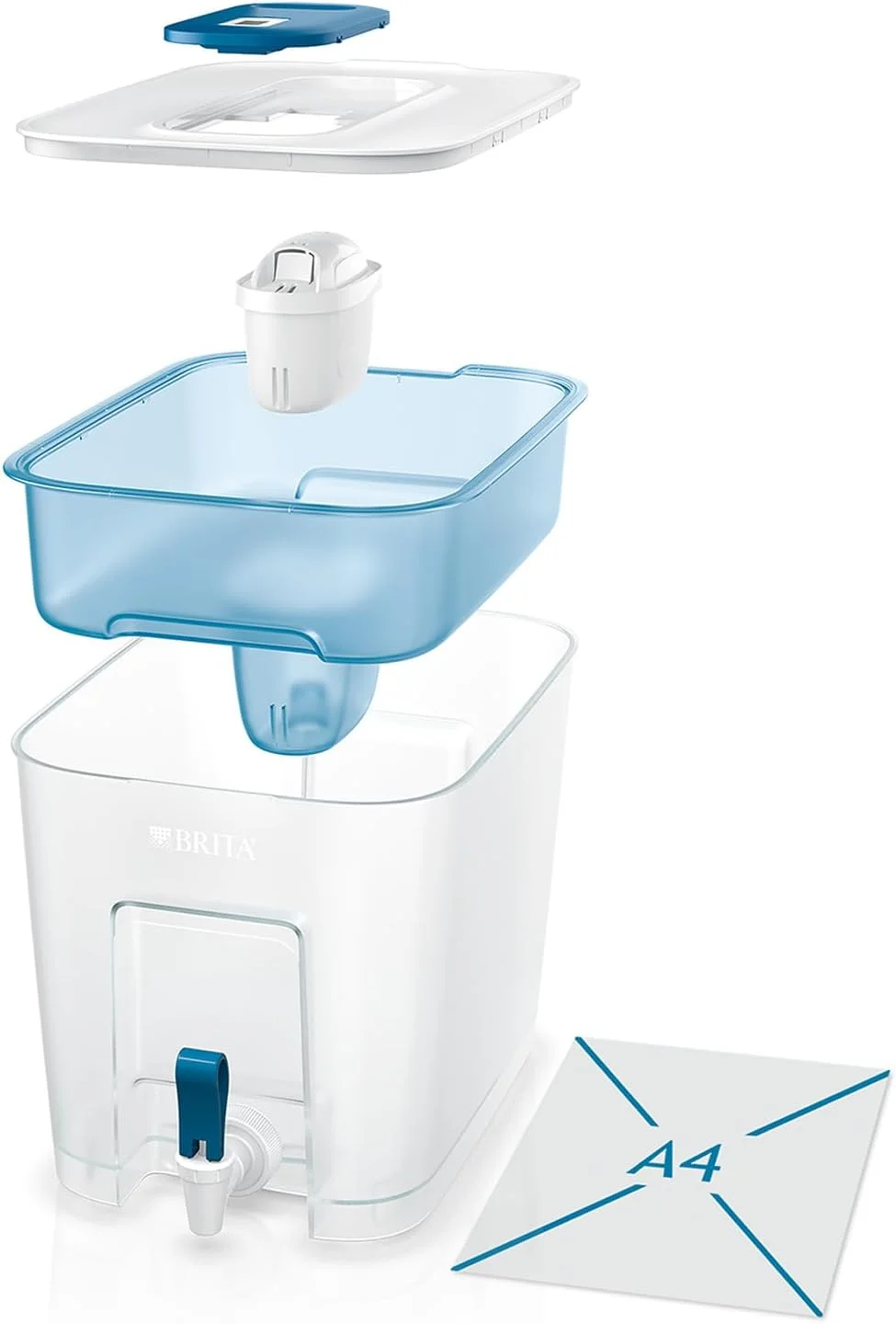 مخزن فیلتر آب یخچال BRITA Flow XXL برای کاهش کلر، رسوب آهک و ناخالصی ها، 8.2 لیتر - آبی
