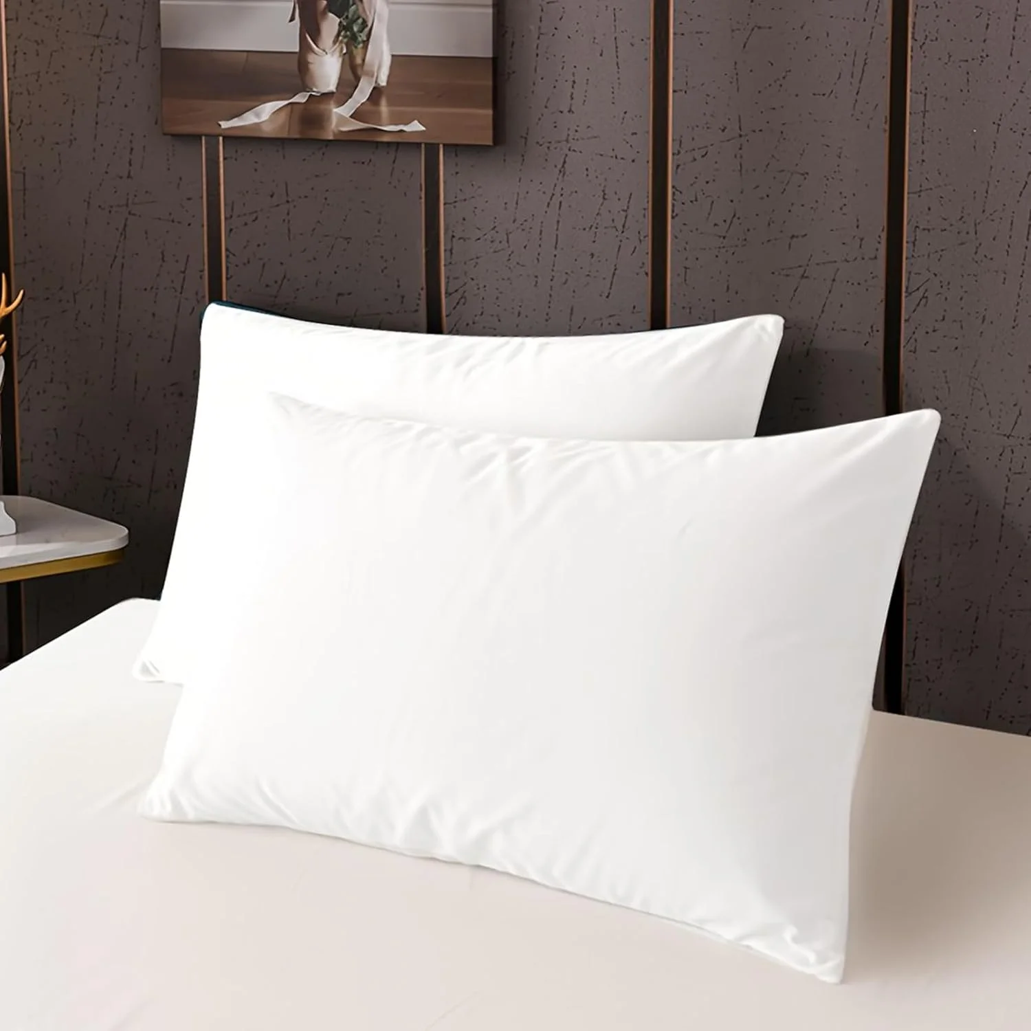 بالش هتلی دوناتلا، جایگزین پر 1000 گرمی، روکش میکروفیبر برس خورده قابل تنفس، سایز کینگ 50x75 سانتی متر (بسته 2 عددی) (الوسائد)