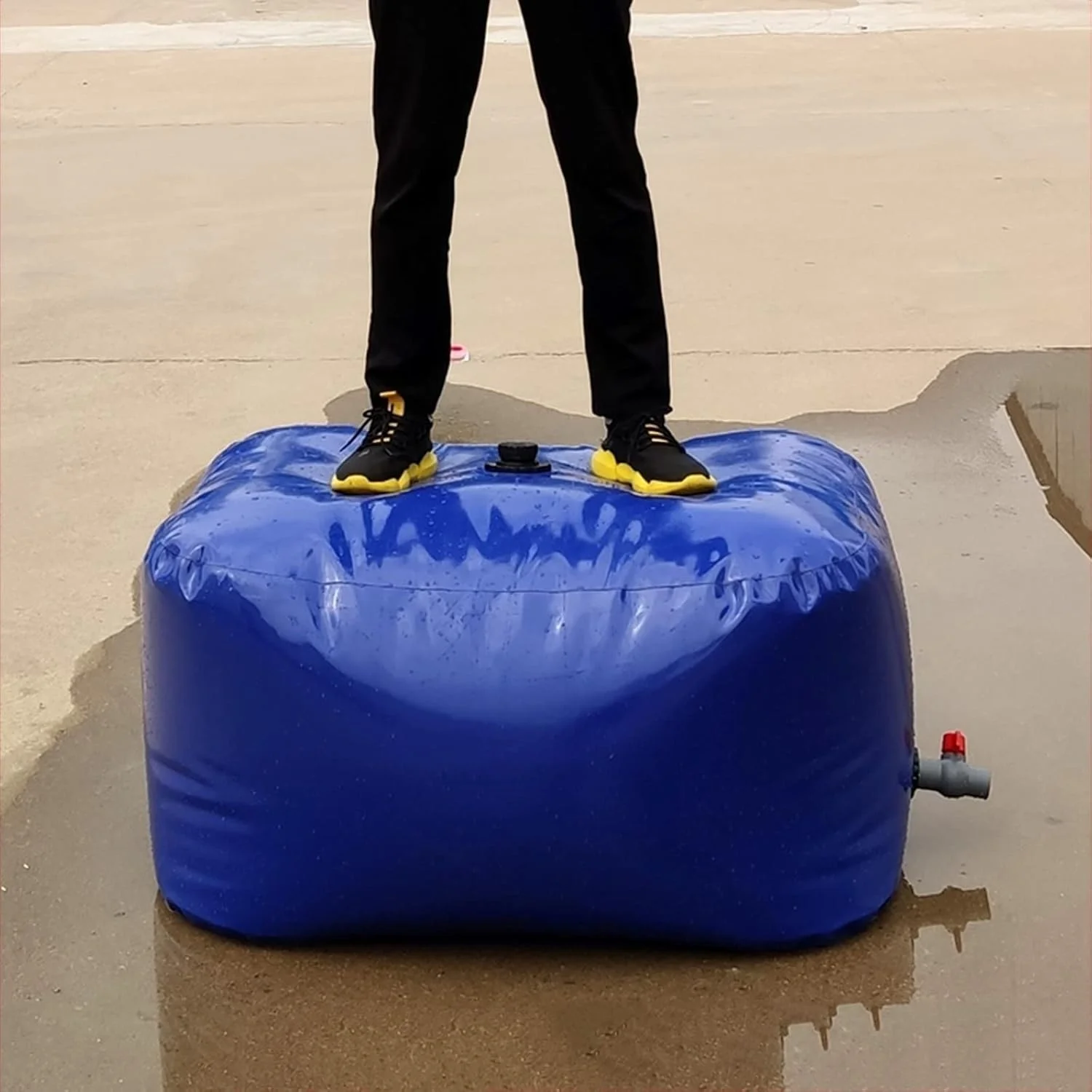 مخزن آب با ظرفیت بالا برای فضای باز، تانک ذخیره آب اضطراری قابل حمل، مخازن تاشو برای ذخیره آب کشاورزی مقاوم در برابر خشکی (110 لیتر) WMEIE (رنگ: آبی، اندازه: 1x0.7x0.