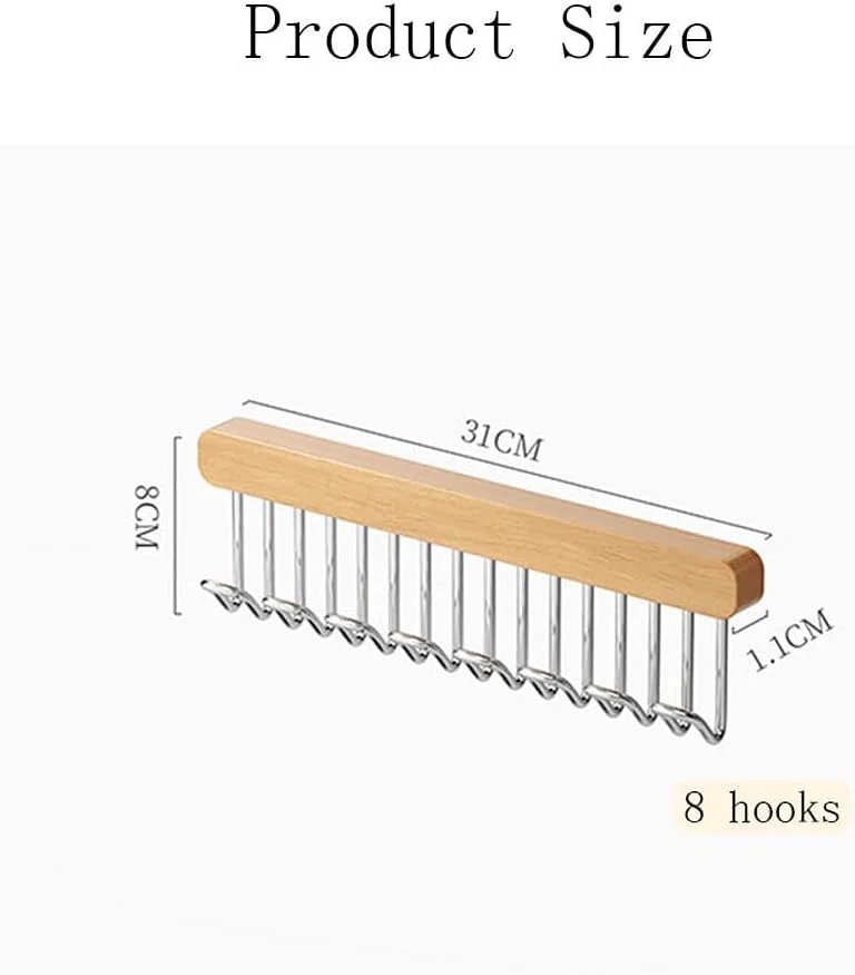 آویز لباس زیر ریلی Goodern برای کمد، ریل قلاب کشویی برای نگهداری کمربند، کراوات، تاپ رکابی و شال، سازمان دهنده صرفه جویی در فضا در کمد لباس، ریل 8 قلابه سمت چپ