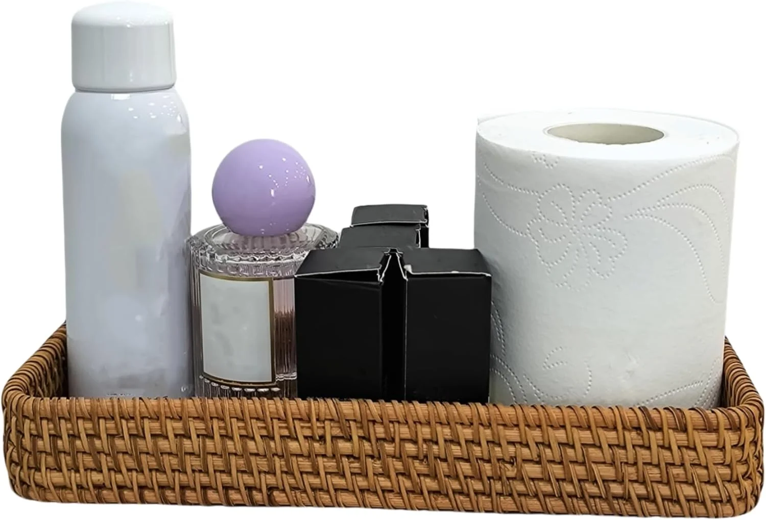 سینی حصیری چندمنظوره، سبد ذخیره سازی وسایل، مناسب حمام، آشپزخانه، میز توالت و قفسه