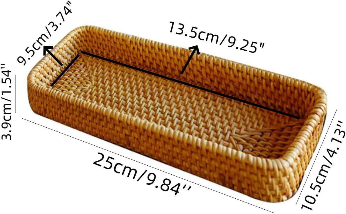 سینی حصیری چندمنظوره، سبد ذخیره سازی وسایل، مناسب حمام، آشپزخانه، میز توالت و قفسه