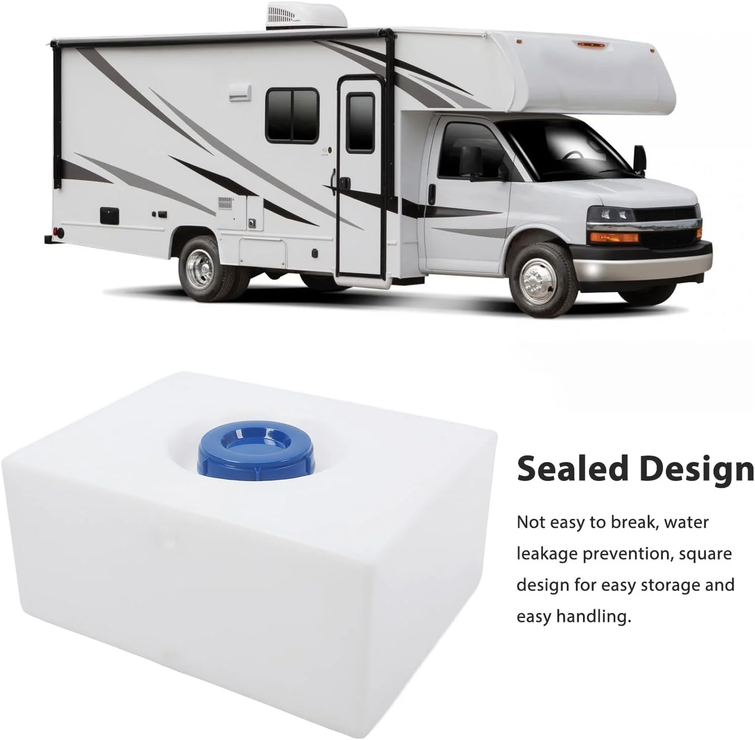 مخزن آب RV جیاوو، مخزن آب شیرین 16 گالنی RV برای آب آشامیدنی و قابل شرب، 56x44x26 سانتی متر، مخزن ذخیره آب شیرین یا خاکستری LLDPE ضد نشت برای تریلر، قایق، قایق تفریحی
