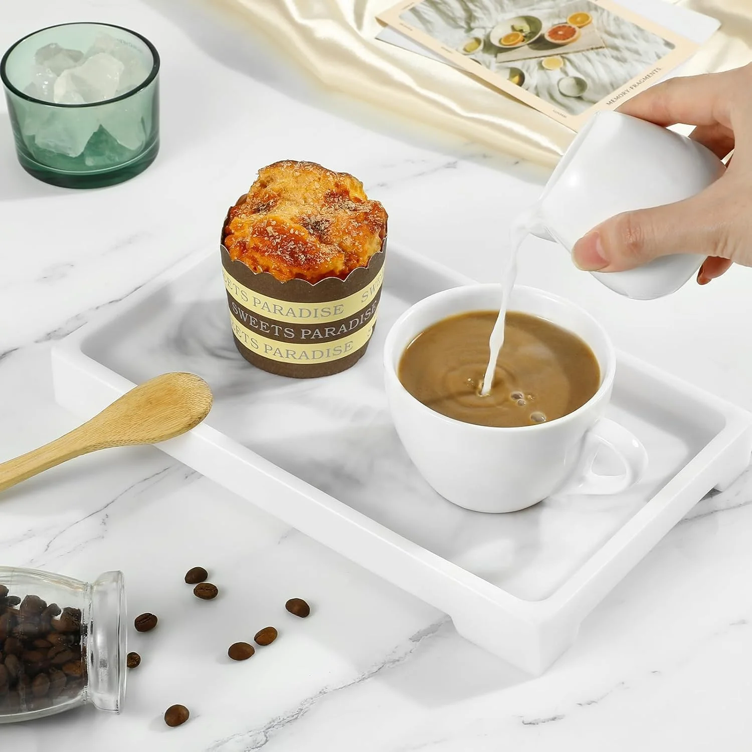 سینی رزینی لوکسپایر، سینی ذخیره سازی مخزن توالت حمام، سینی سرو تزئینی سینک آشپزخانه 9.6 x 6 اینچ، سازمان دهنده رومیزی برای حوله آرایش، نگهدارنده عطر، M، مرمر سفید سینی رزینی لوکسپایر، سینی ذخیره سازی مخزن توالت حمام، سینی سرو تزئینی سینک آشپزخانه 9.6 x 6 اینچ، سازمان دهنده رومیزی برای حوله آرایش، نگهدارنده عطر، M، مرمر سفید