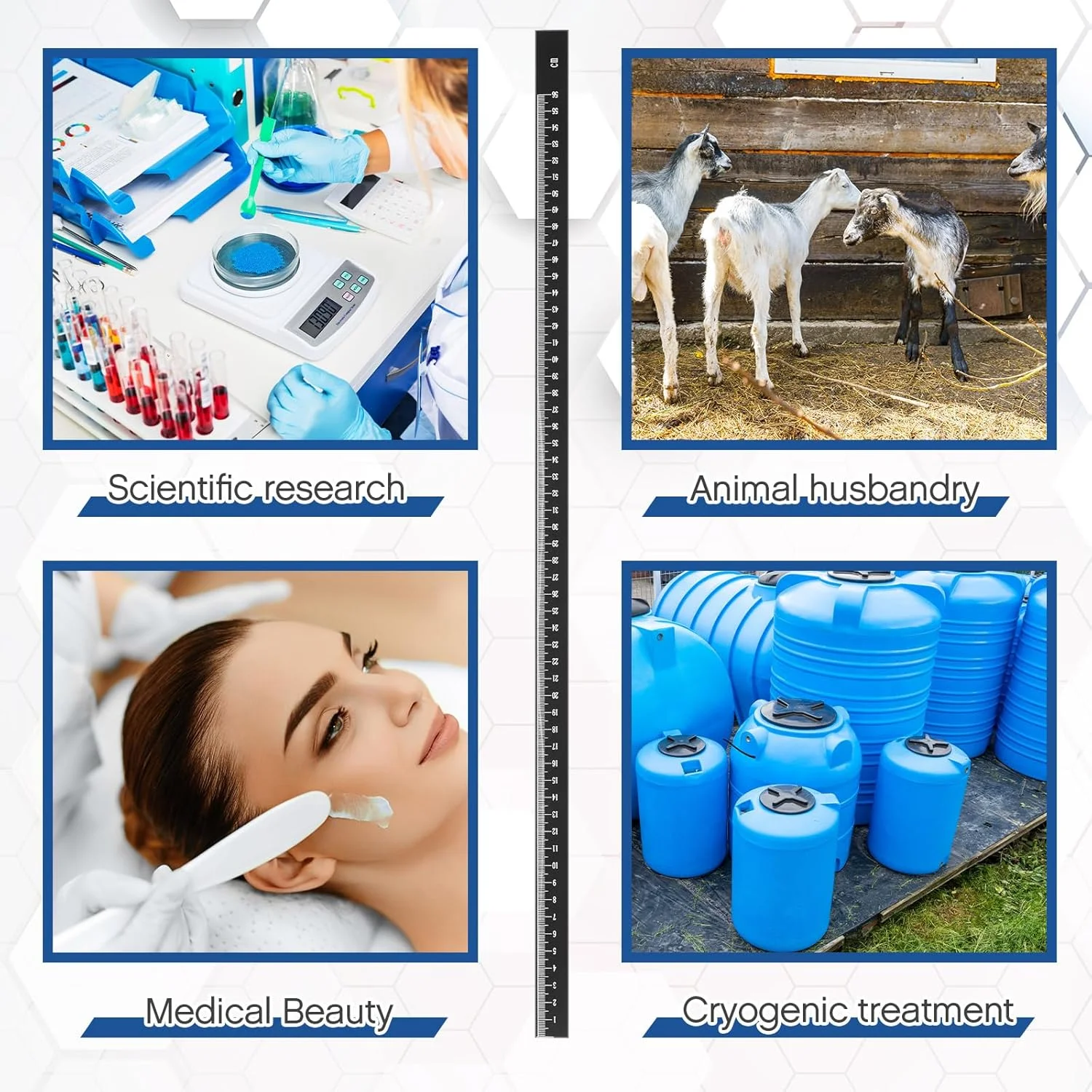 میله اندازه گیری نیتروژن مایع Kingdder، طول 1 تا 56 سانتی متر، ابزار دقیق برای اندازه گیری عمق برودتی در مخازن و تانکرهای ذخیره سازی